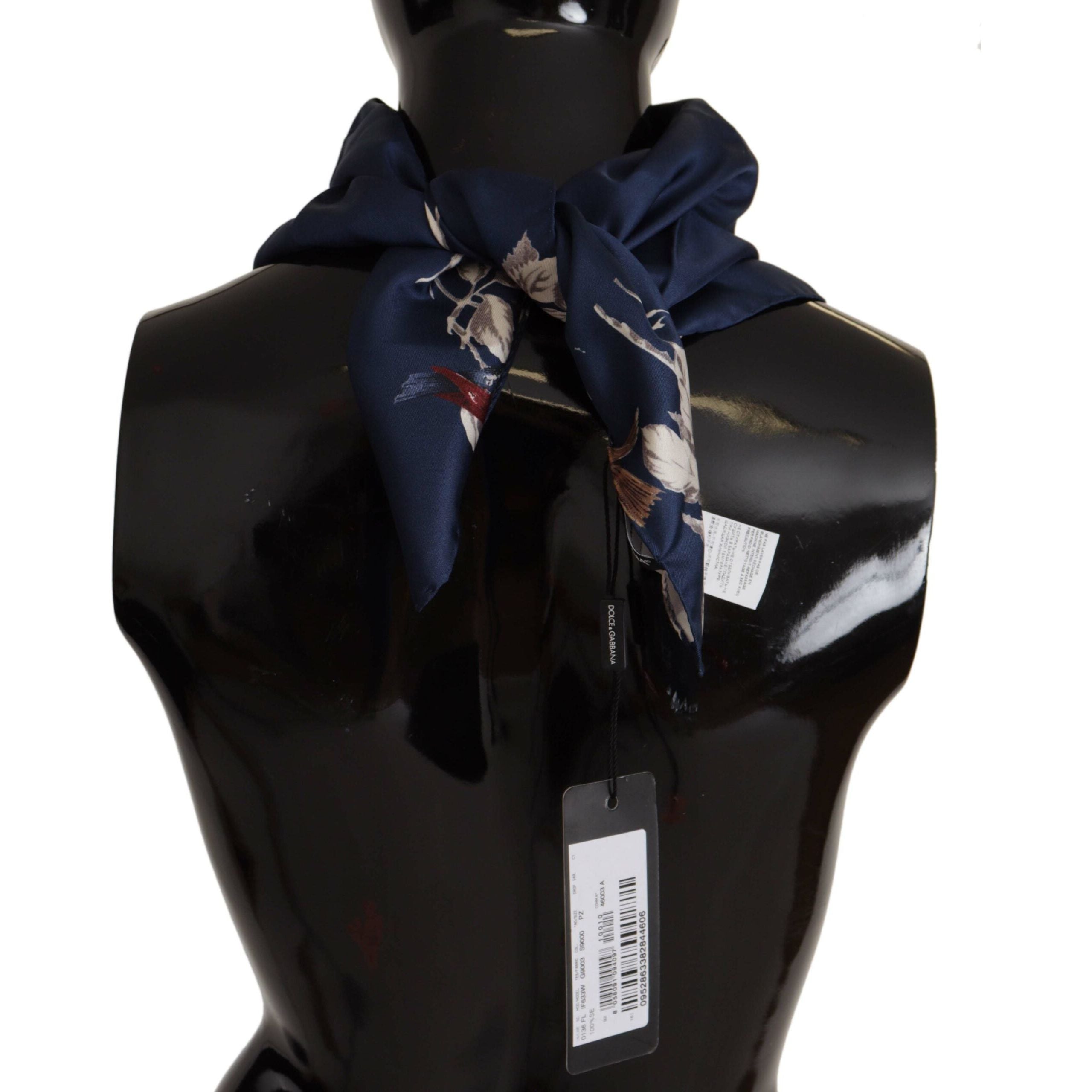 Dolce & Gabbana Rich Blue Silk Square Scarf