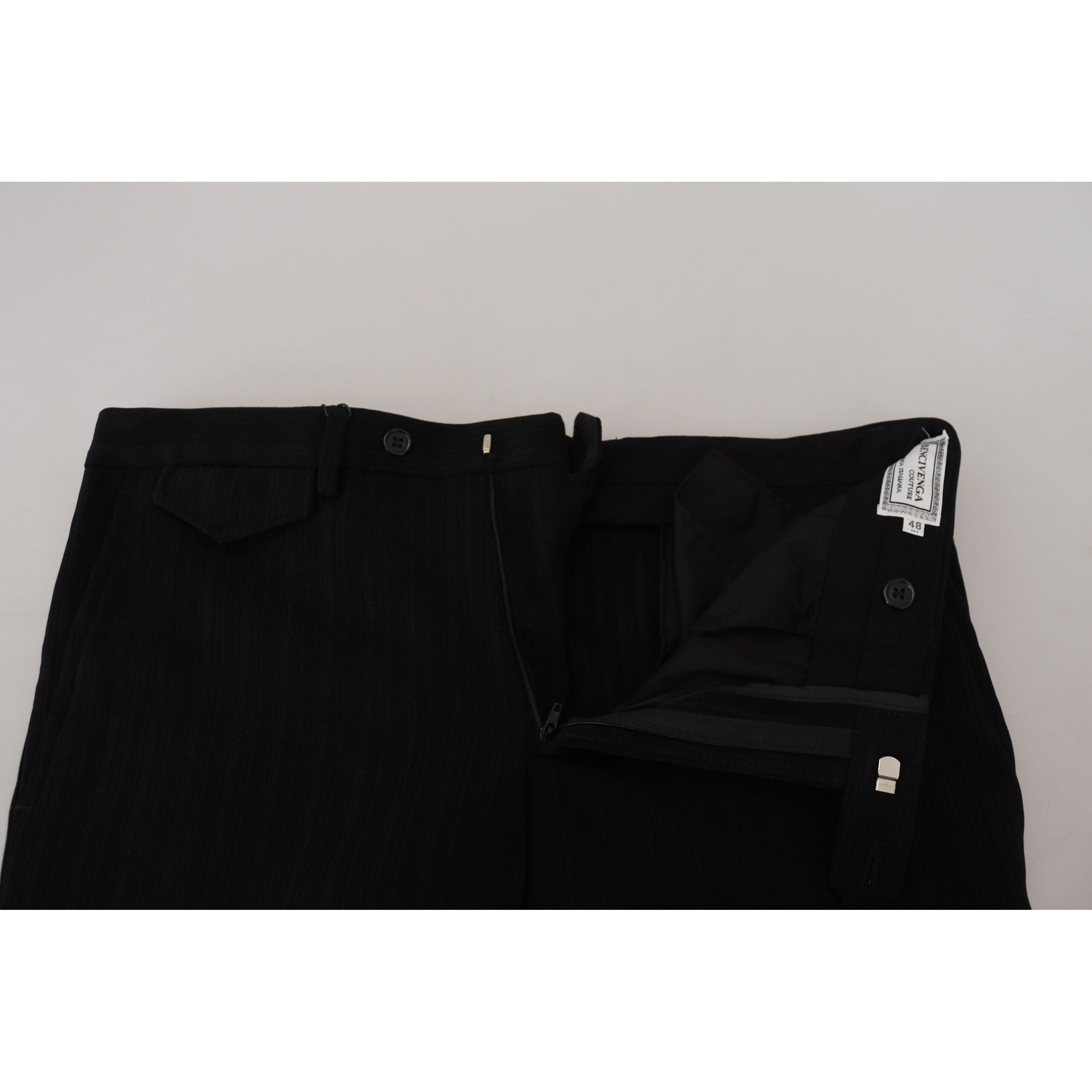 BENCIVENGA Black Wool Tailored Designer Pants