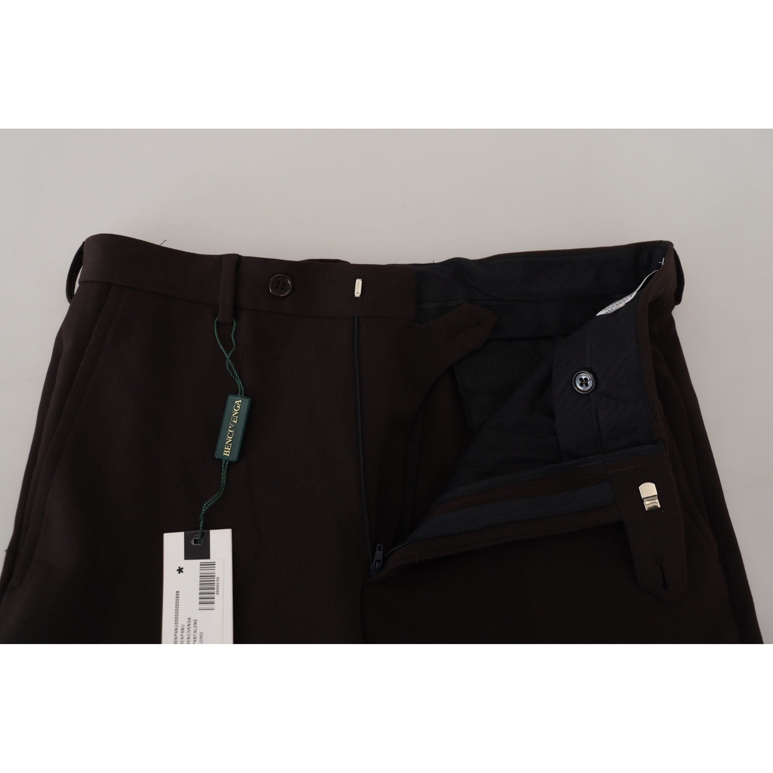 BENCIVENGA Brown Wool Trousers for Distinct Style