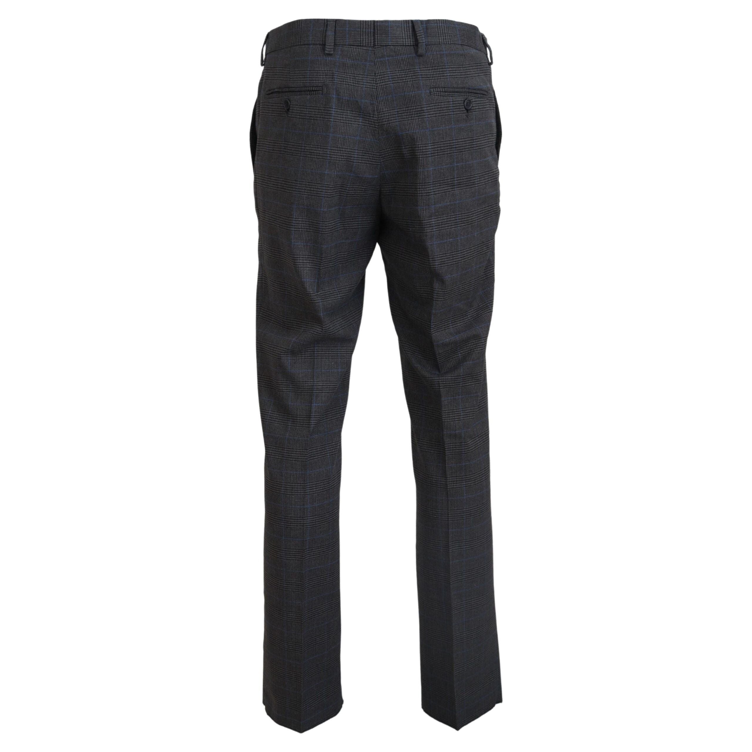BENCIVENGA Grey Checkered Wool Dress Pants Collection