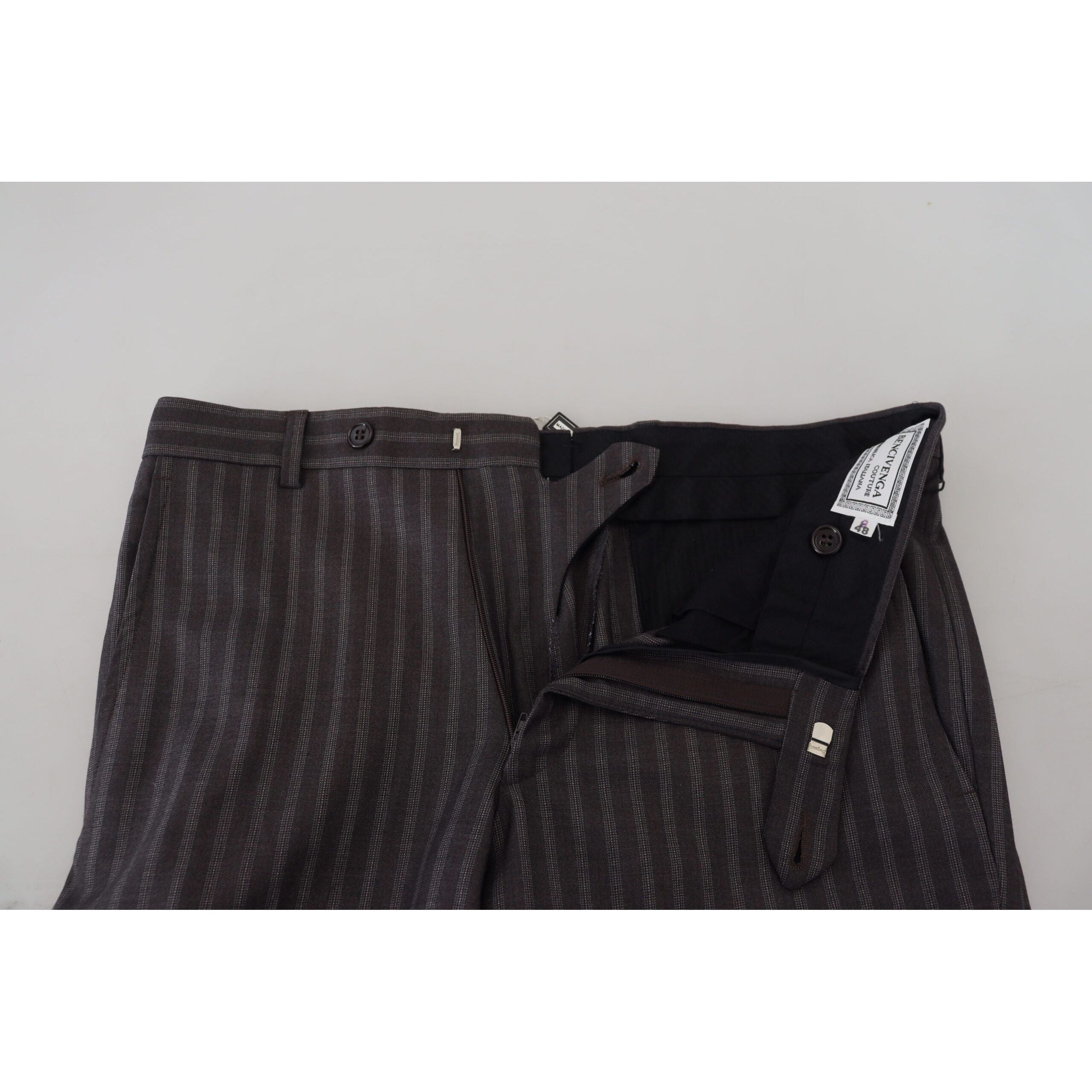 BENCIVENGA Brown Wool Dress Pants for Sophisticated Style