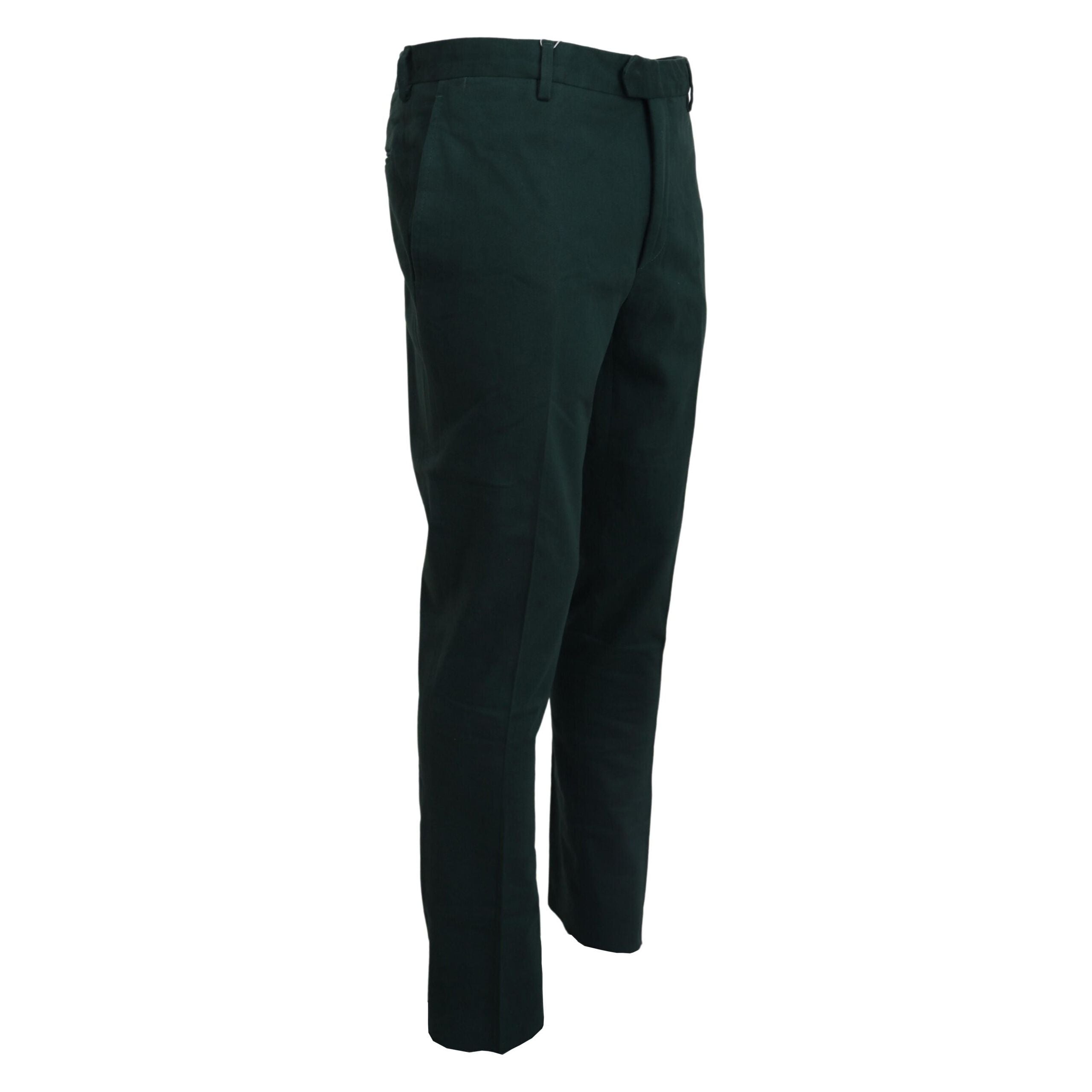 BENCIVENGA Dark Green Cotton Chino Trousers for Sophistication