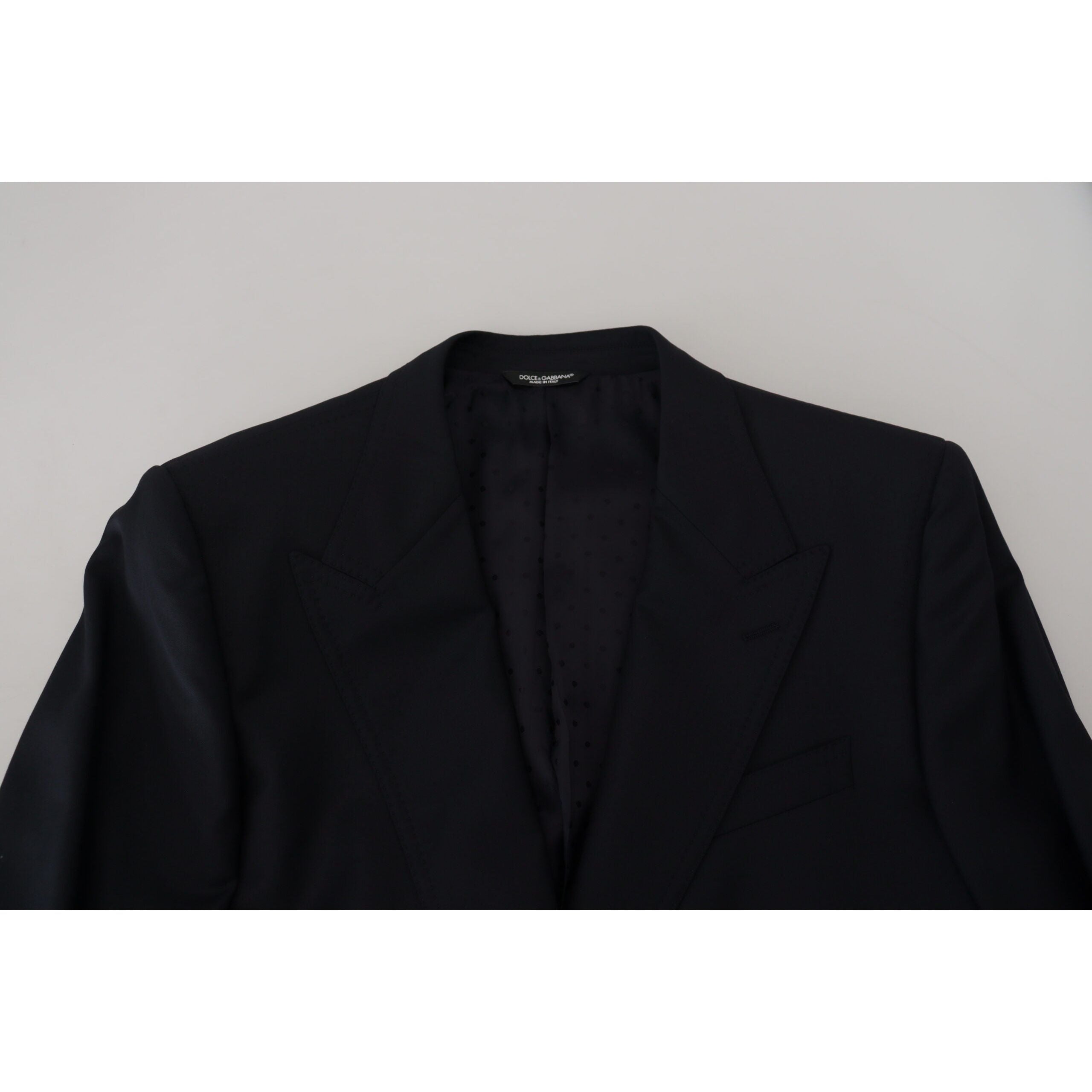 Dolce & Gabbana Dark Blue Wool Single Breasted Blazer