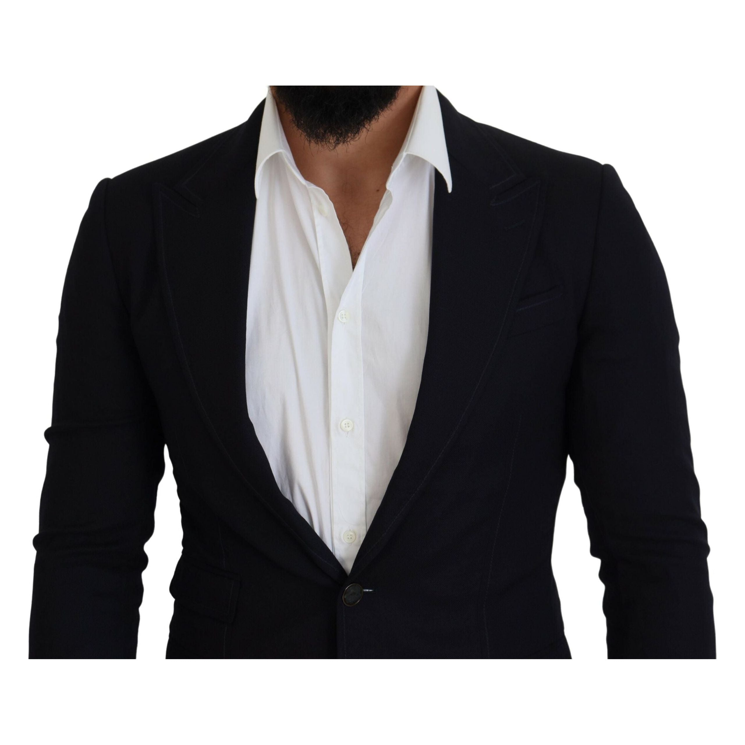 Dolce & Gabbana Black Wool Single-Breasted Blazer