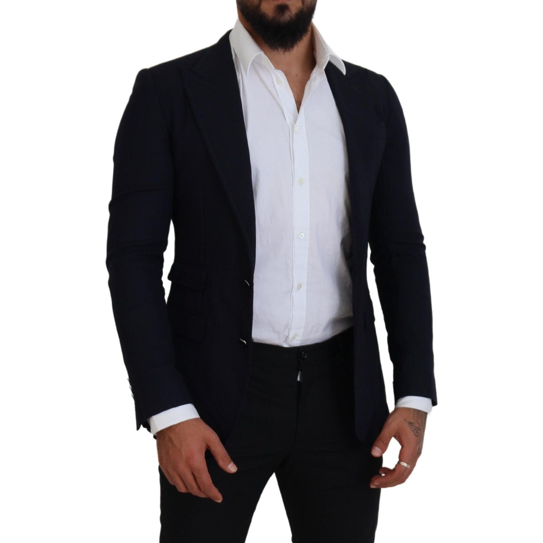 Dolce & Gabbana Black Wool Single-Breasted Blazer