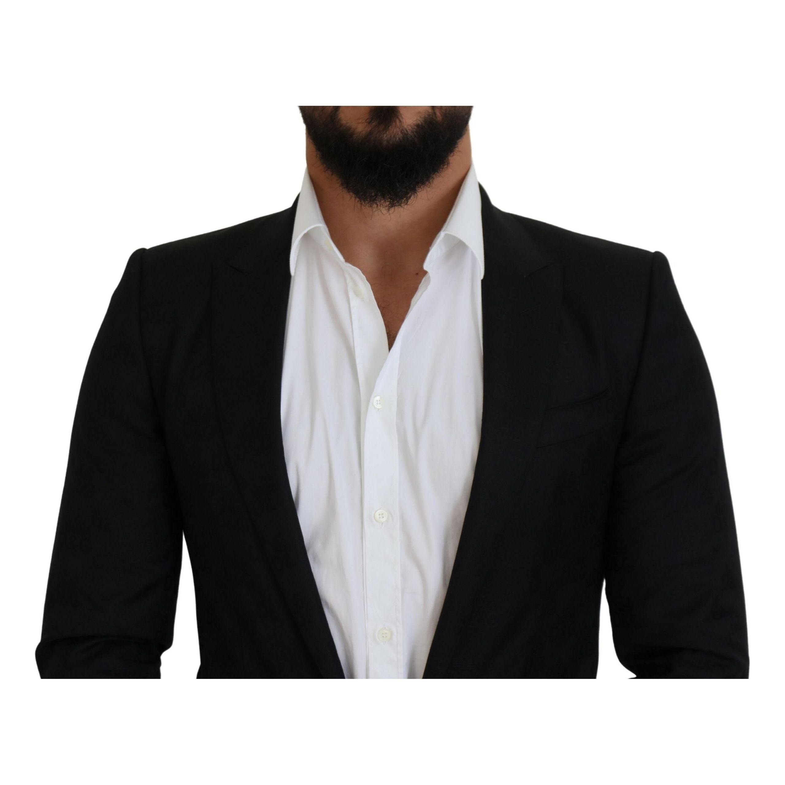 Dolce & Gabbana Black Virgin Wool Formal Blazer