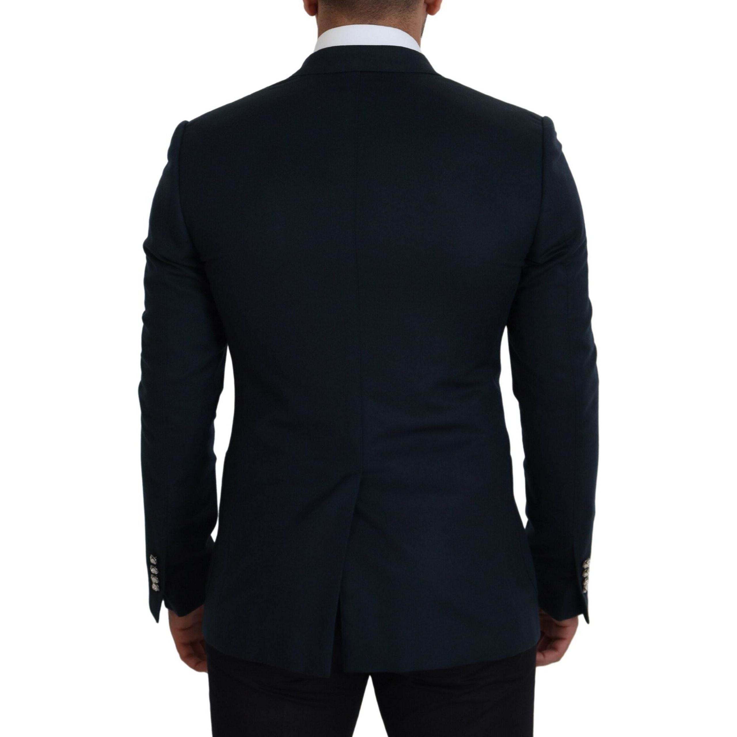 Dolce & Gabbana Blue Cashmere-Silk Blend Blazer