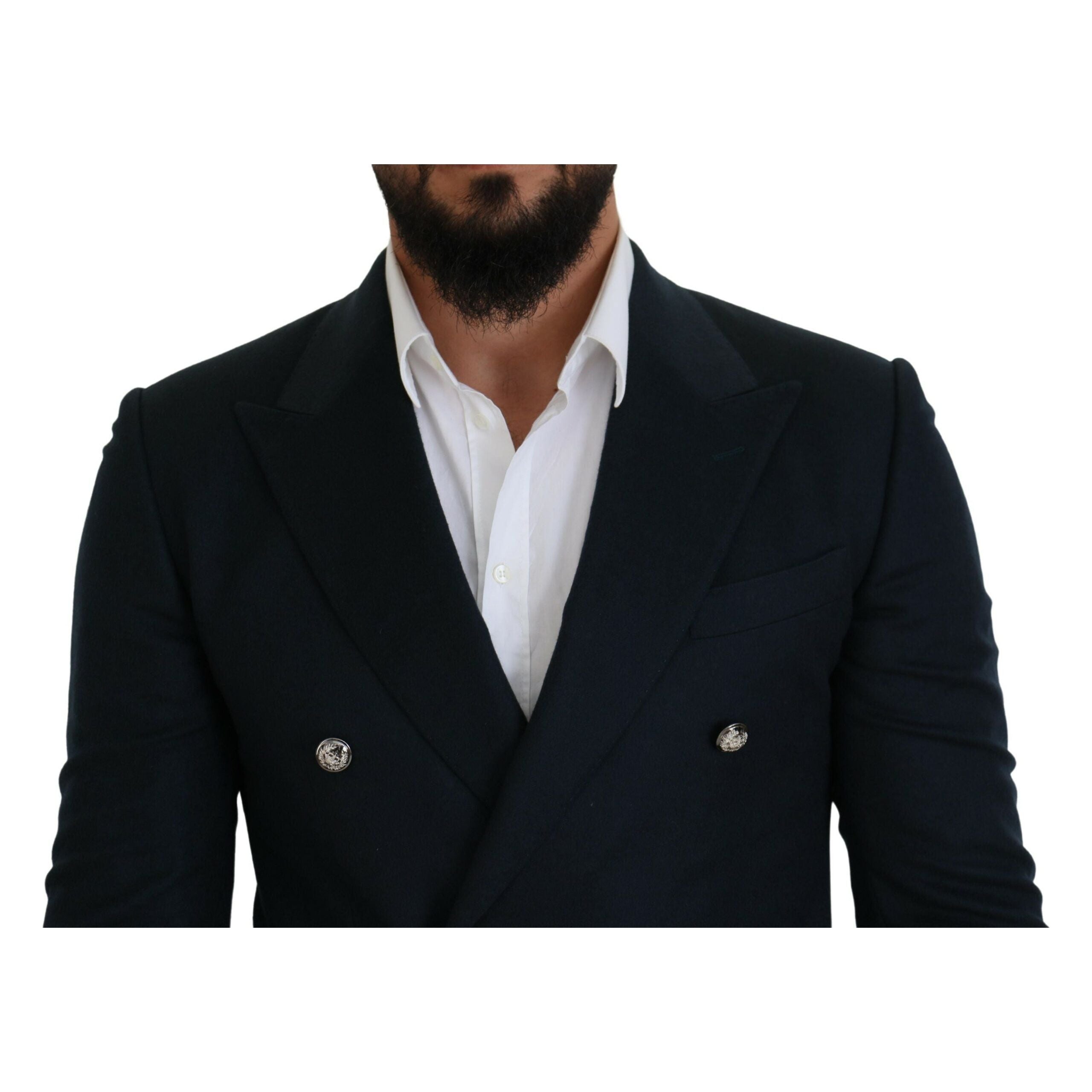 Dolce & Gabbana Blue Cashmere-Silk Blend Blazer