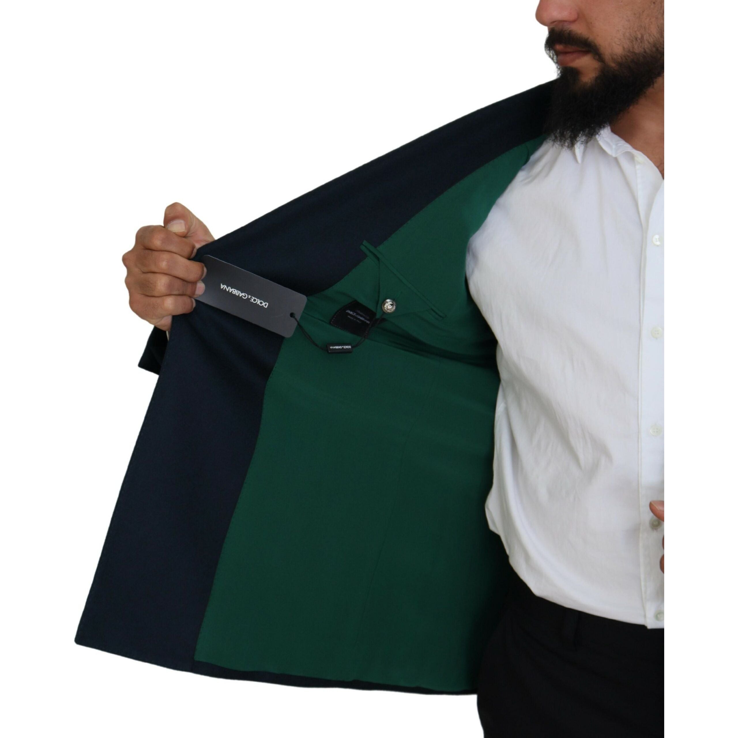 Dolce & Gabbana Blue Cashmere-Silk Blend Blazer