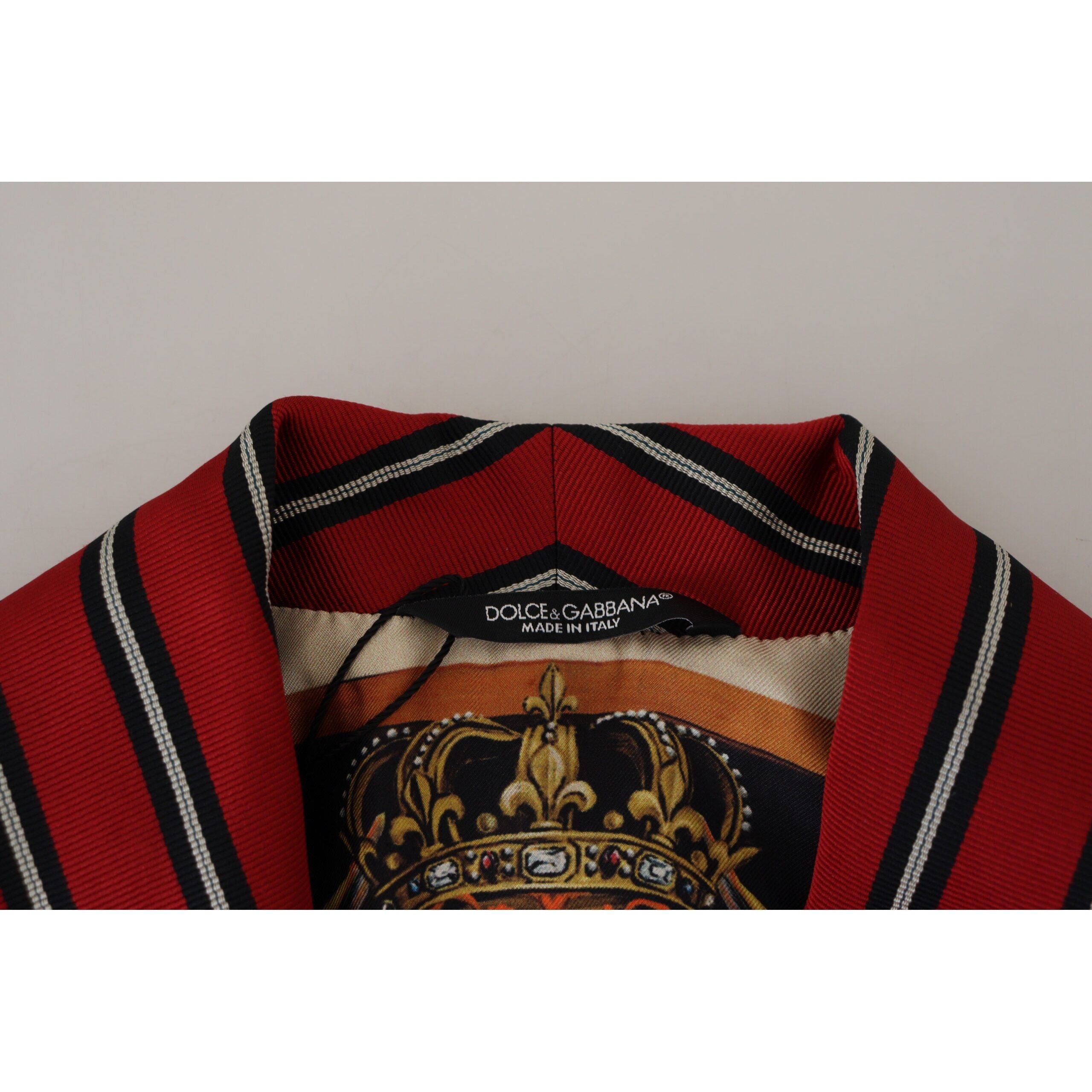 Dolce & Gabbana Red Silk Long Robe Luxury Wear