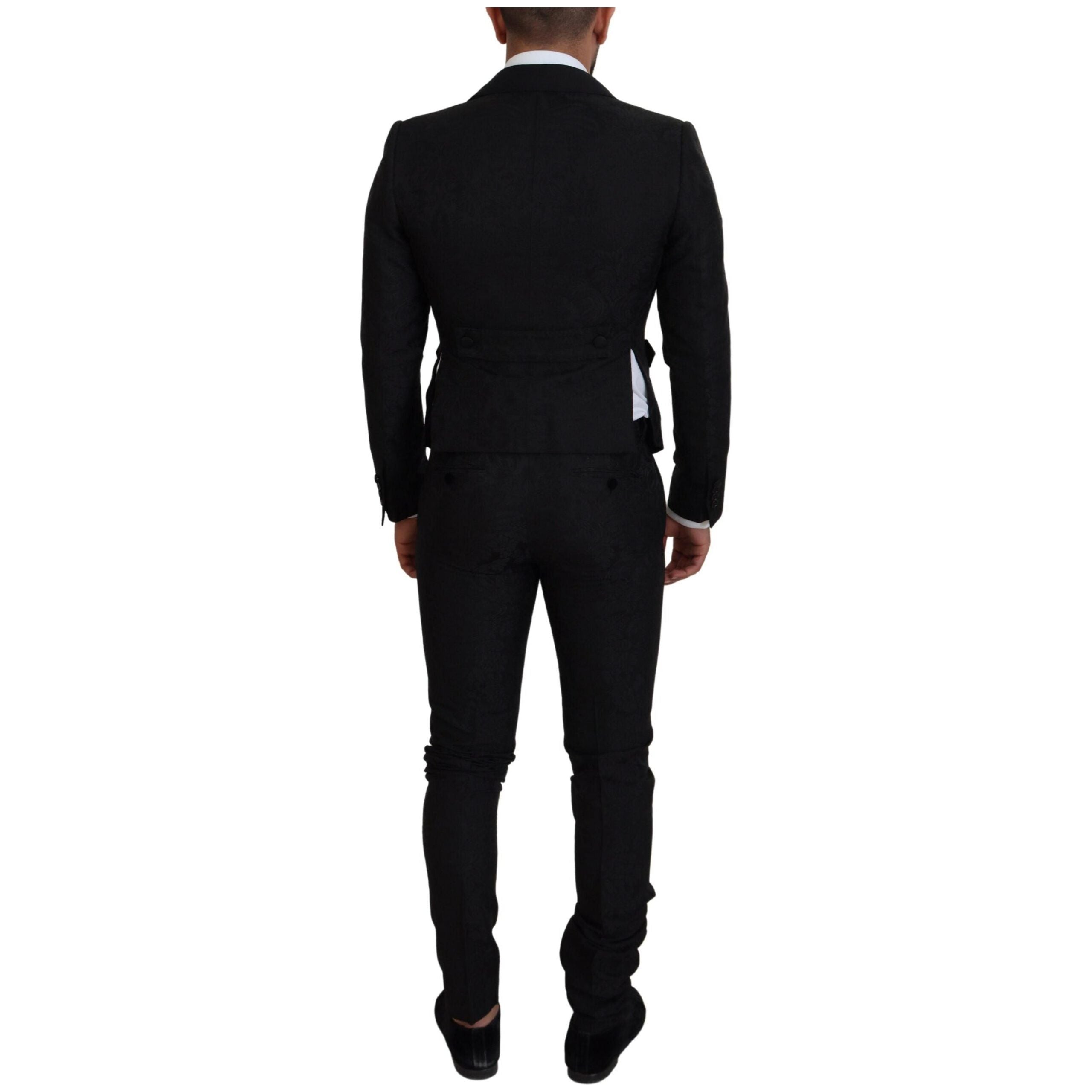 Dolce & Gabbana Black Wool Martini Suit for Modern Sophistication
