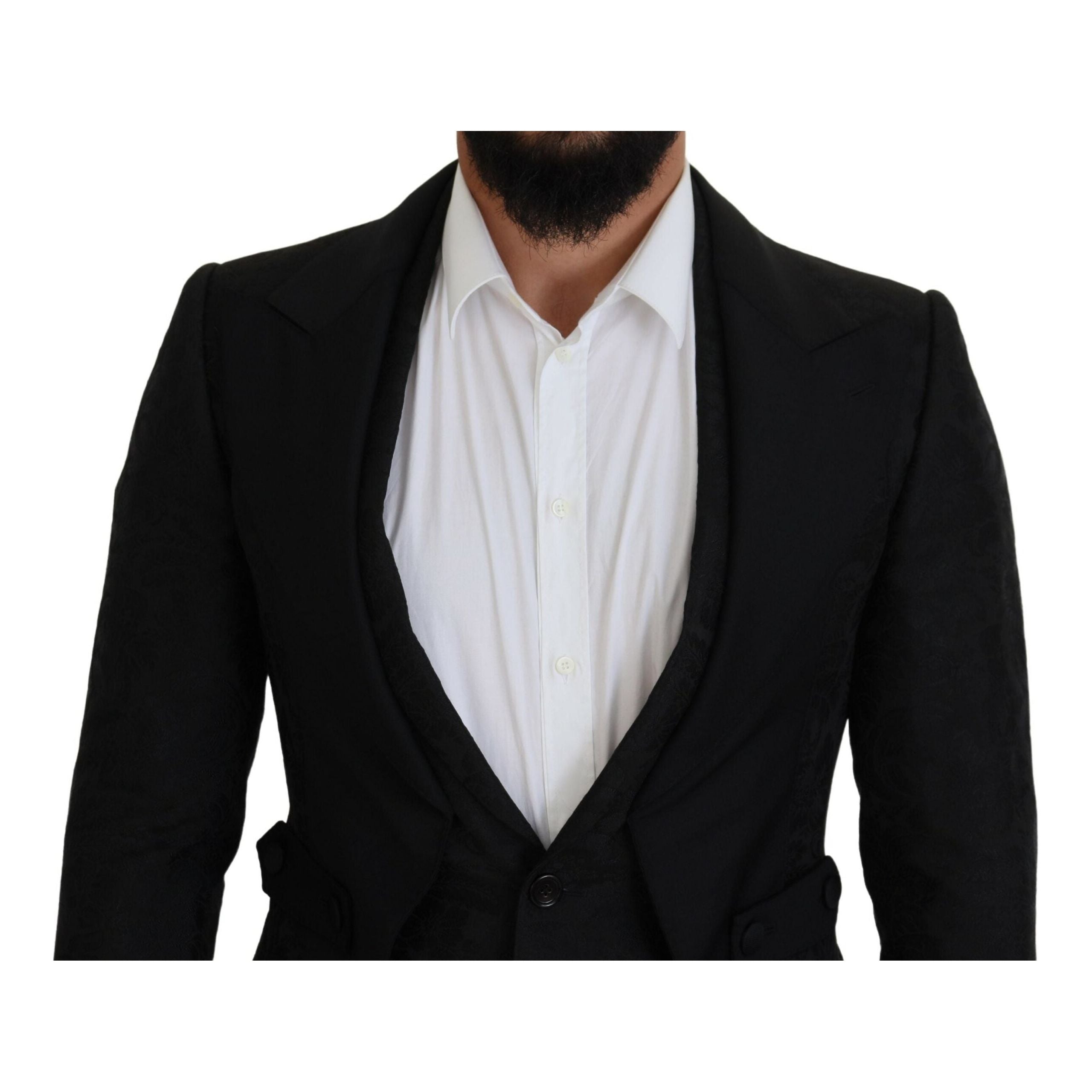 Dolce & Gabbana Black Wool Martini Suit for Modern Sophistication