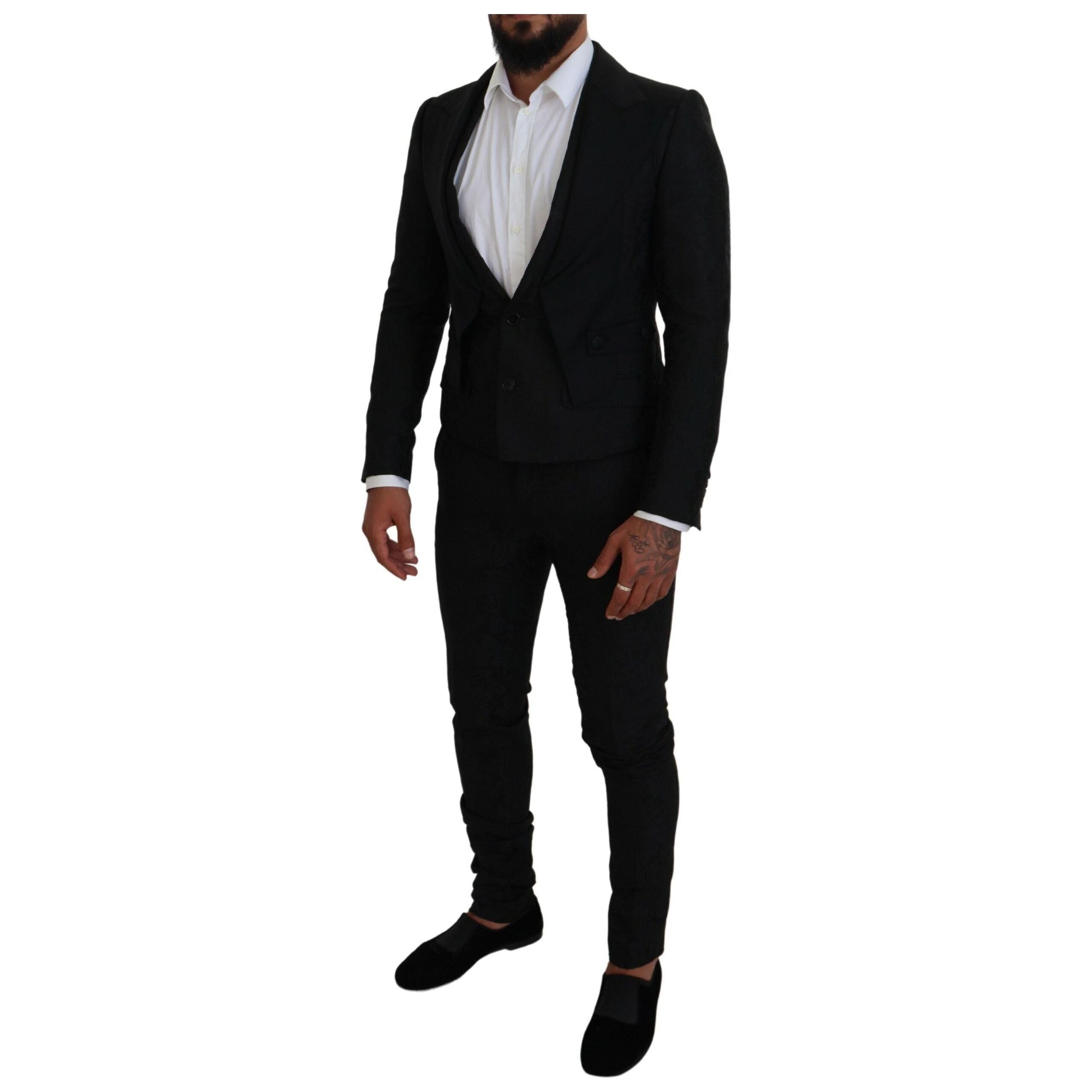 Dolce & Gabbana Black Wool Martini Suit for Modern Sophistication