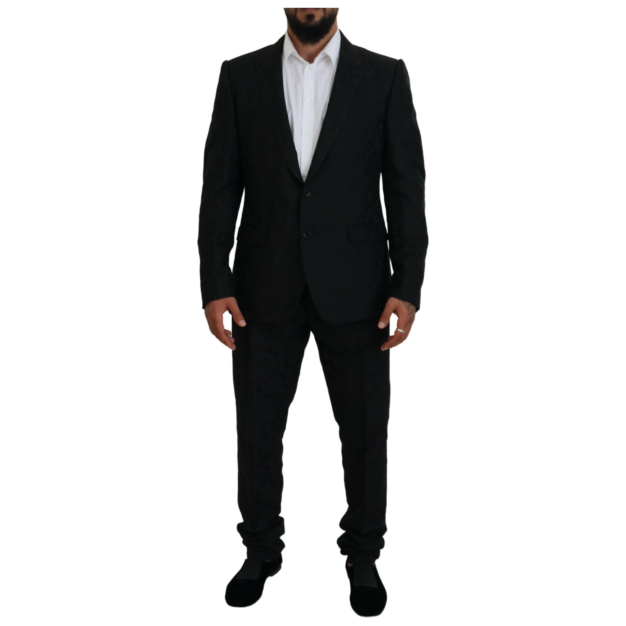 Dolce & Gabbana Black Martini Wool Designer Suit