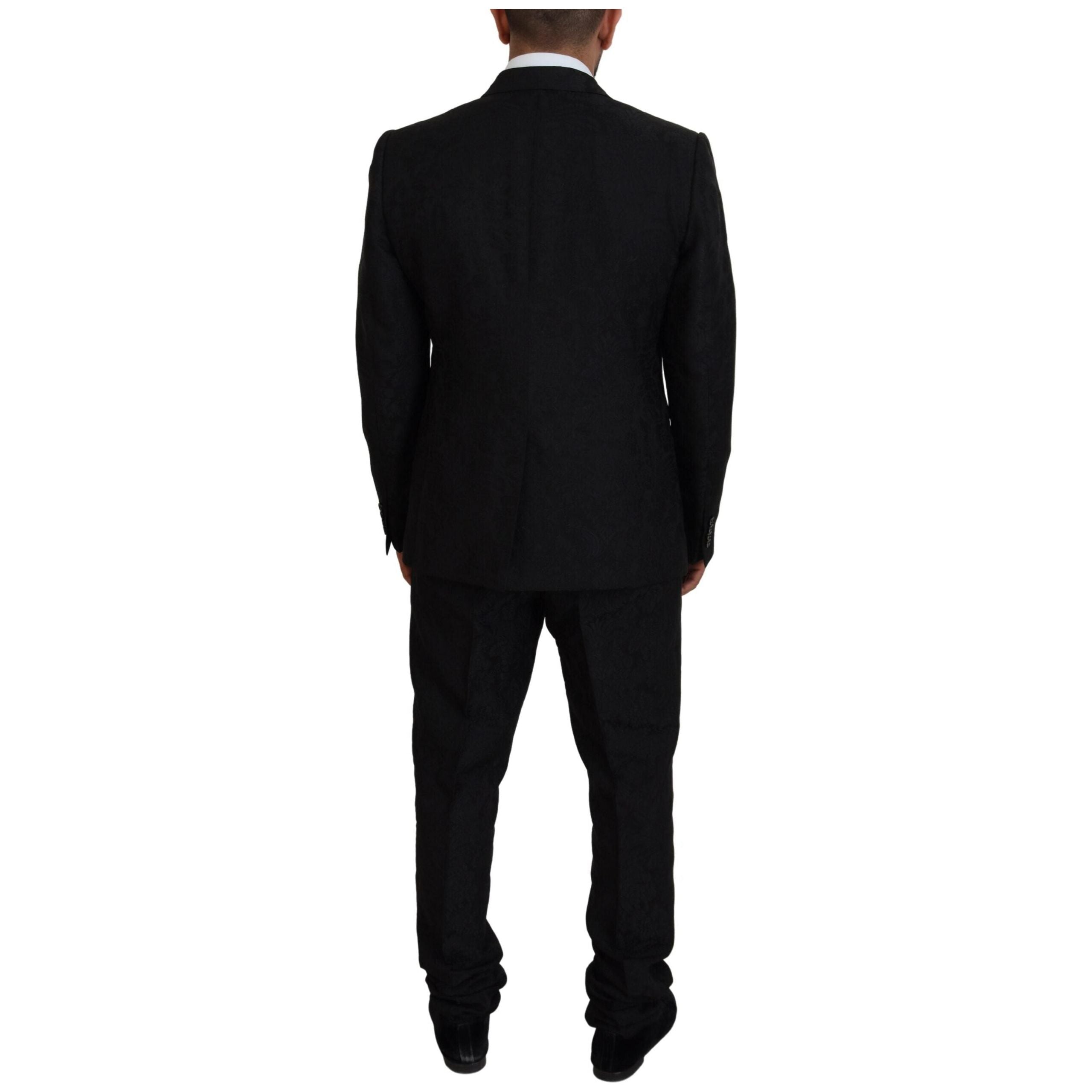 Dolce & Gabbana Black Martini Wool Designer Suit
