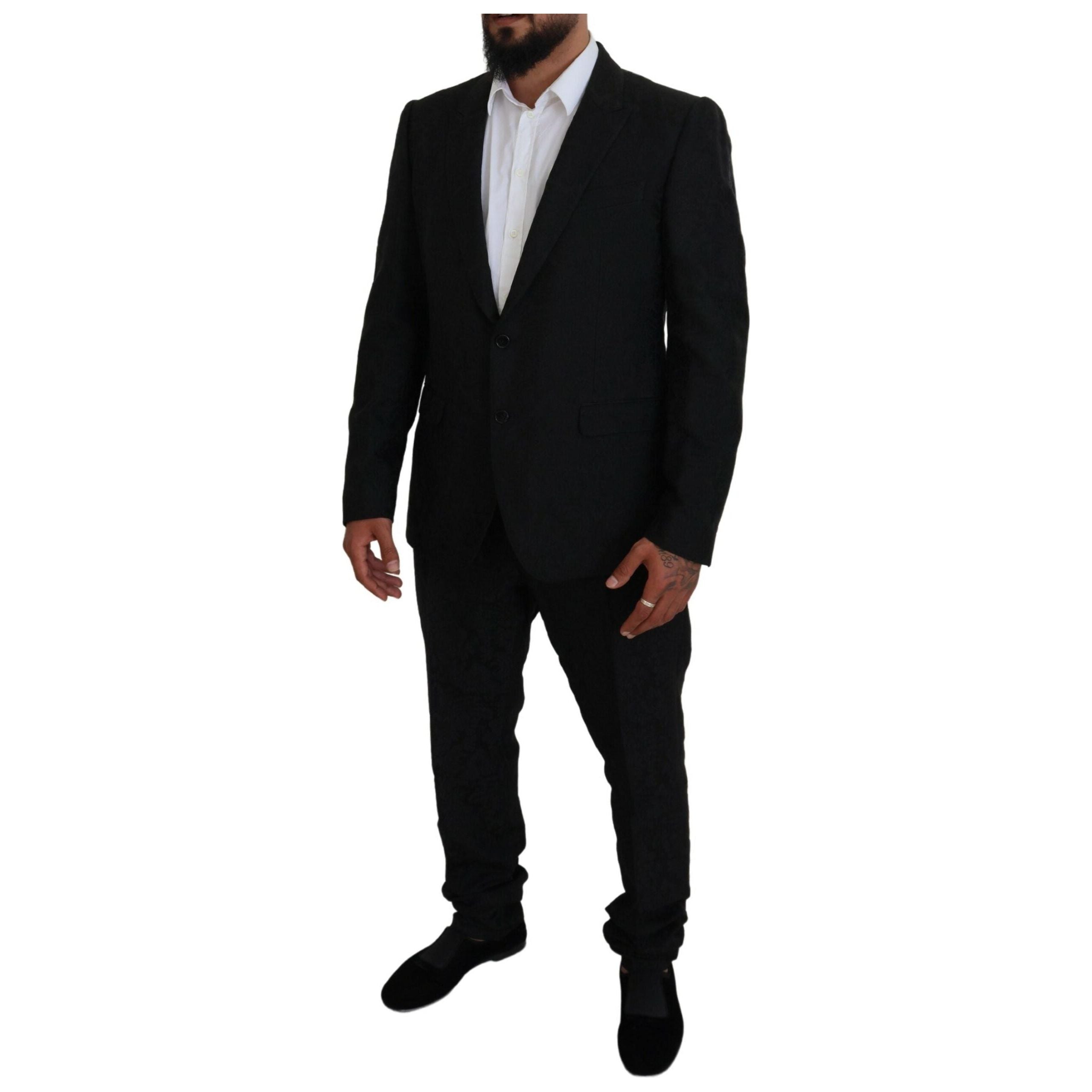 Dolce & Gabbana Black Martini Wool Designer Suit