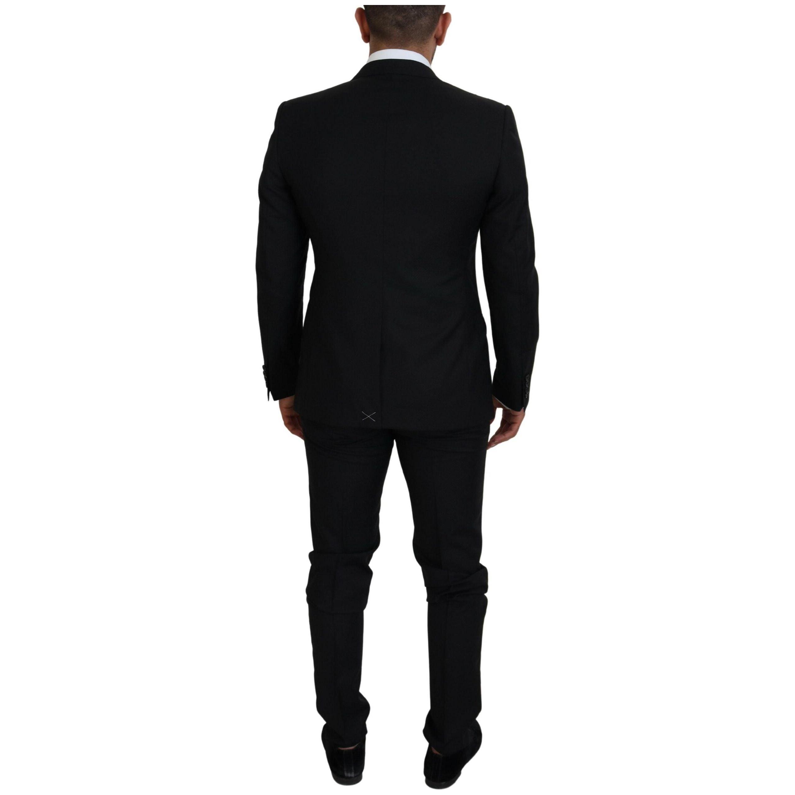 Dolce & Gabbana Black Wool Two-Piece Martini Suit
