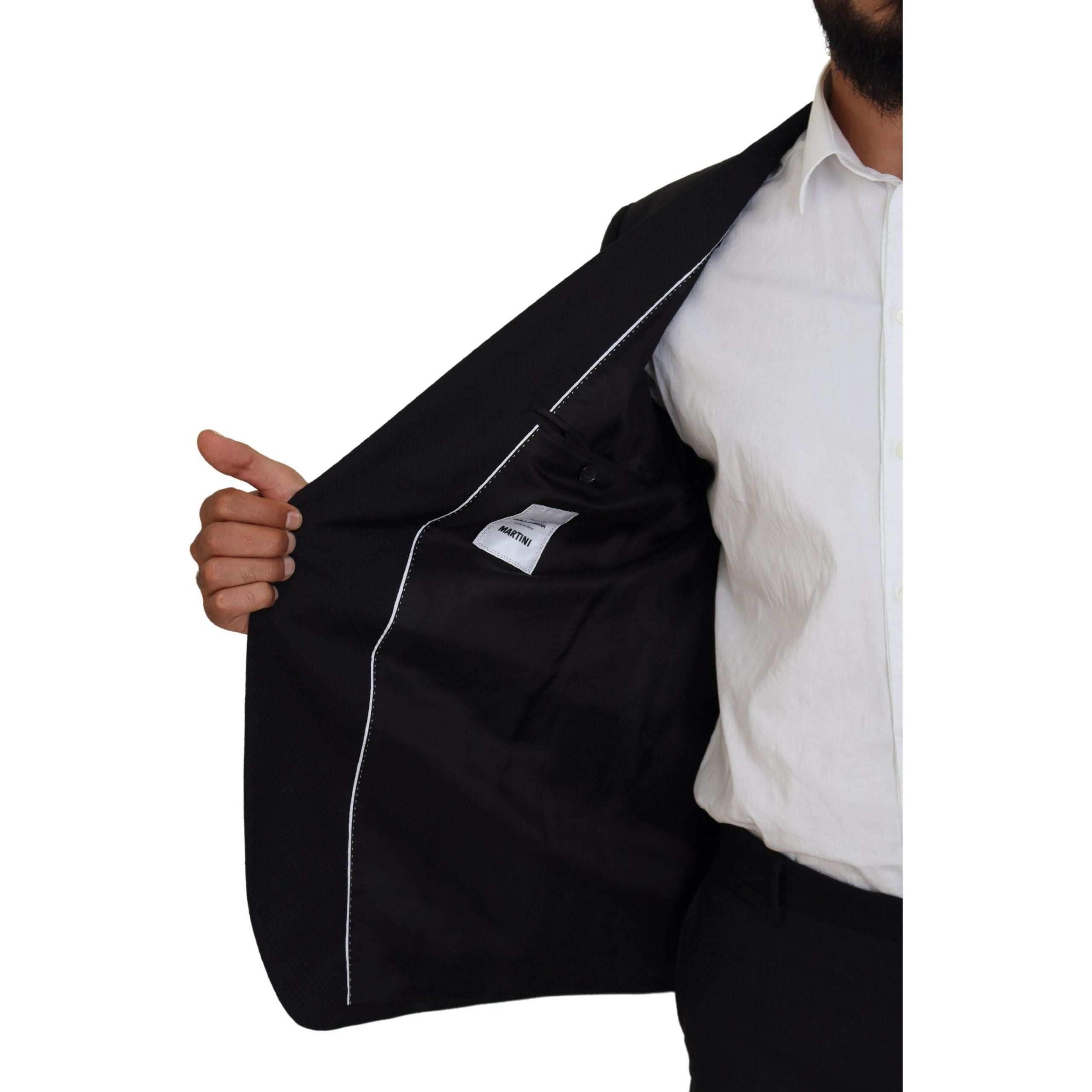 Dolce & Gabbana Black Wool Two-Piece Martini Suit