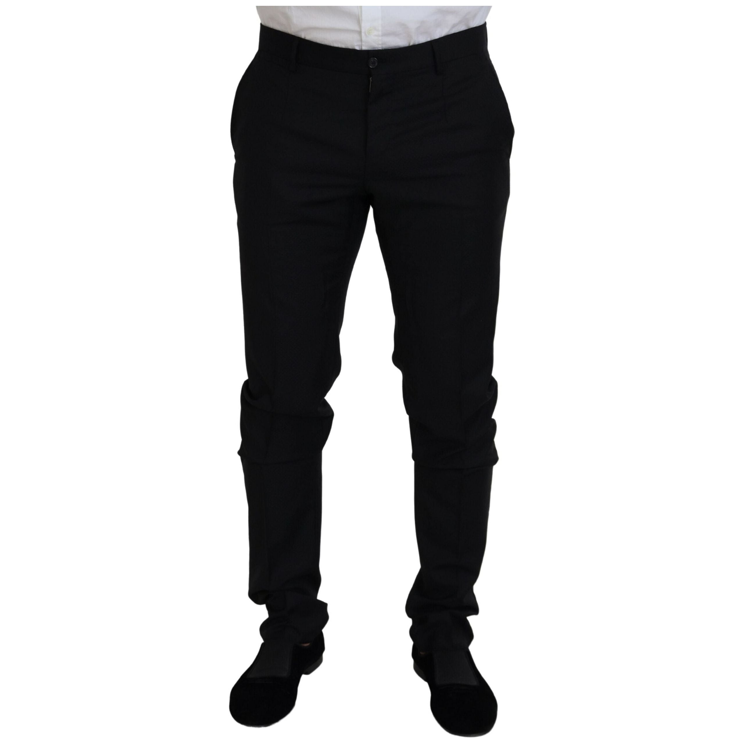 Dolce & Gabbana Black Wool Two-Piece Martini Suit