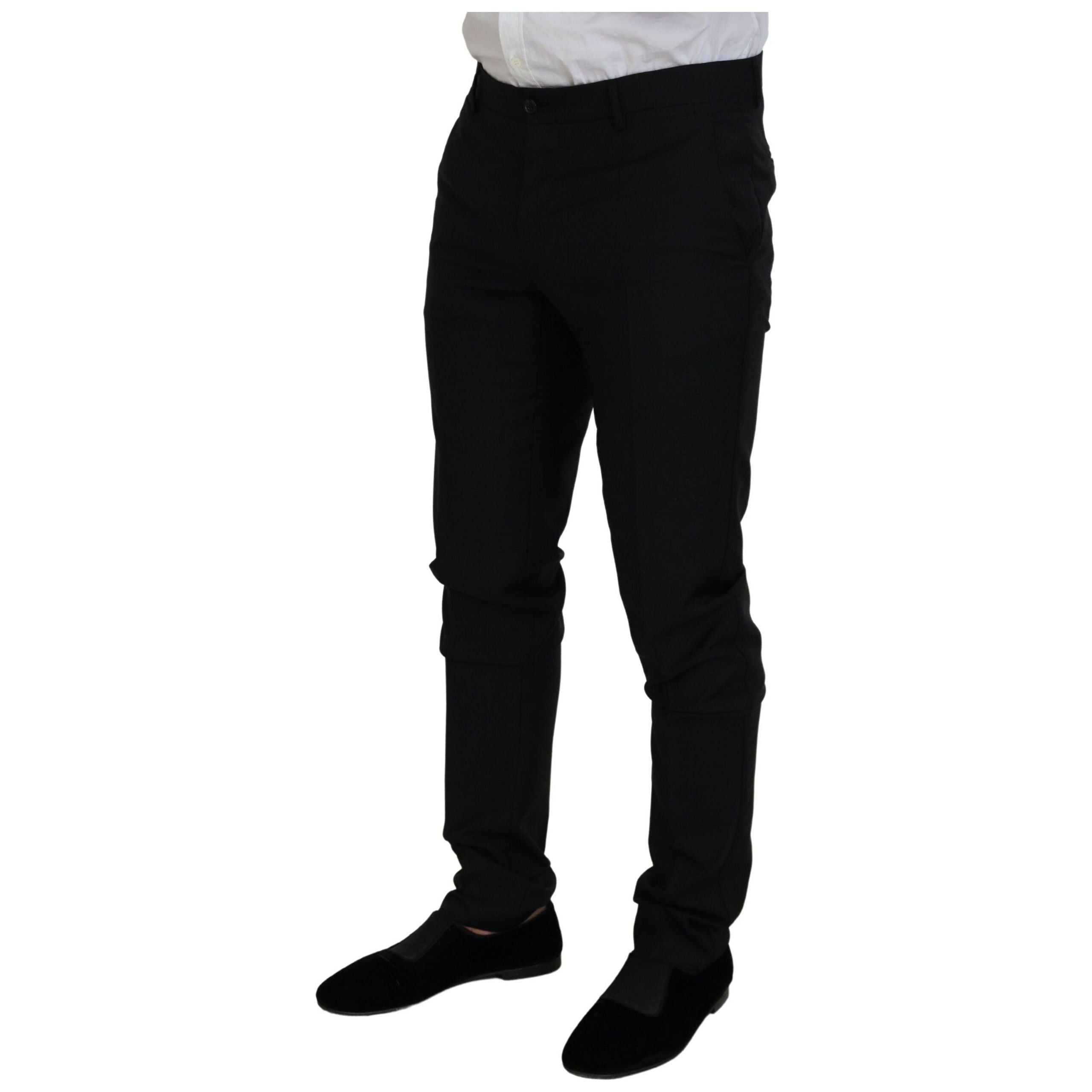Dolce & Gabbana Black Wool Two-Piece Martini Suit