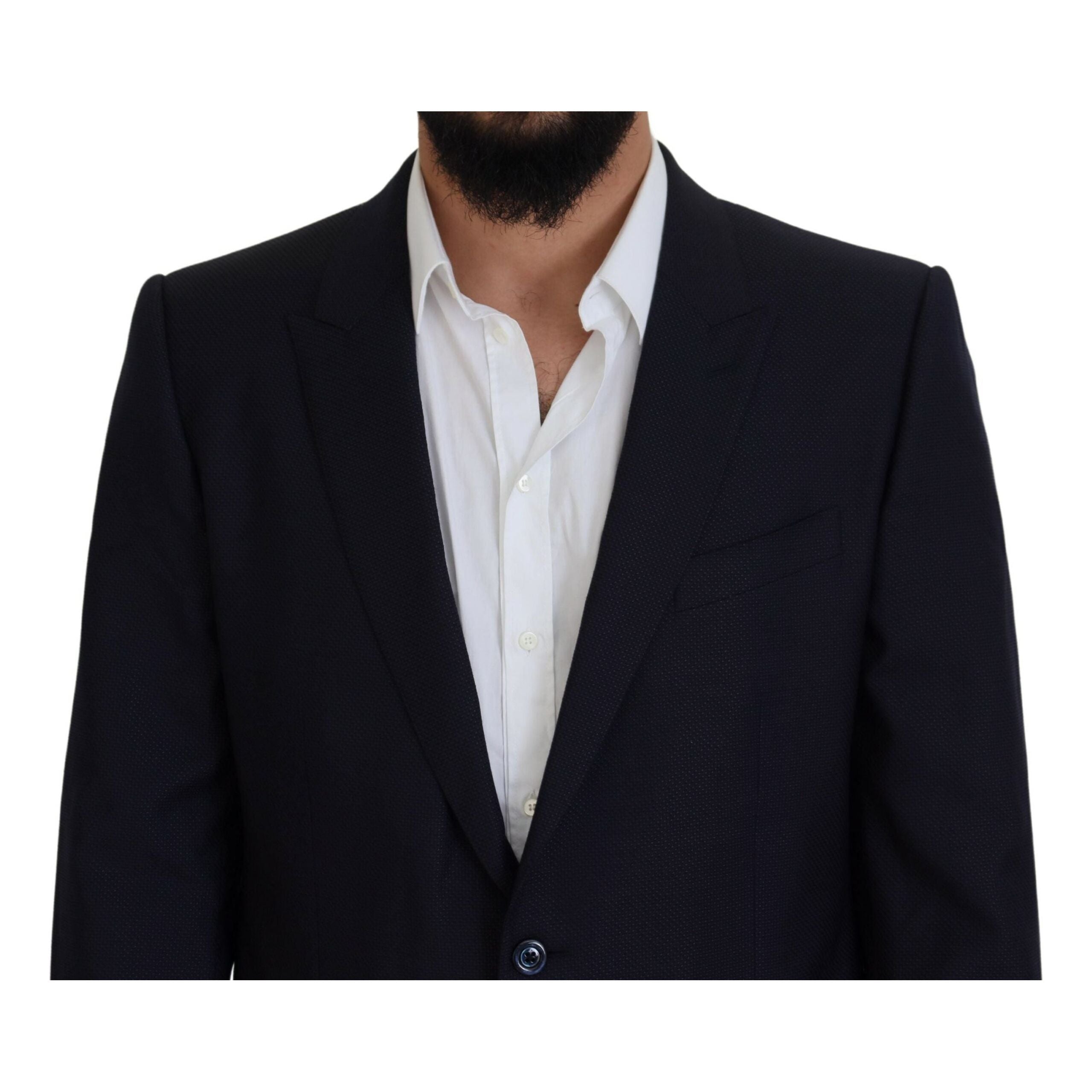 Dolce & Gabbana Blue Wool-Silk Blend Suit