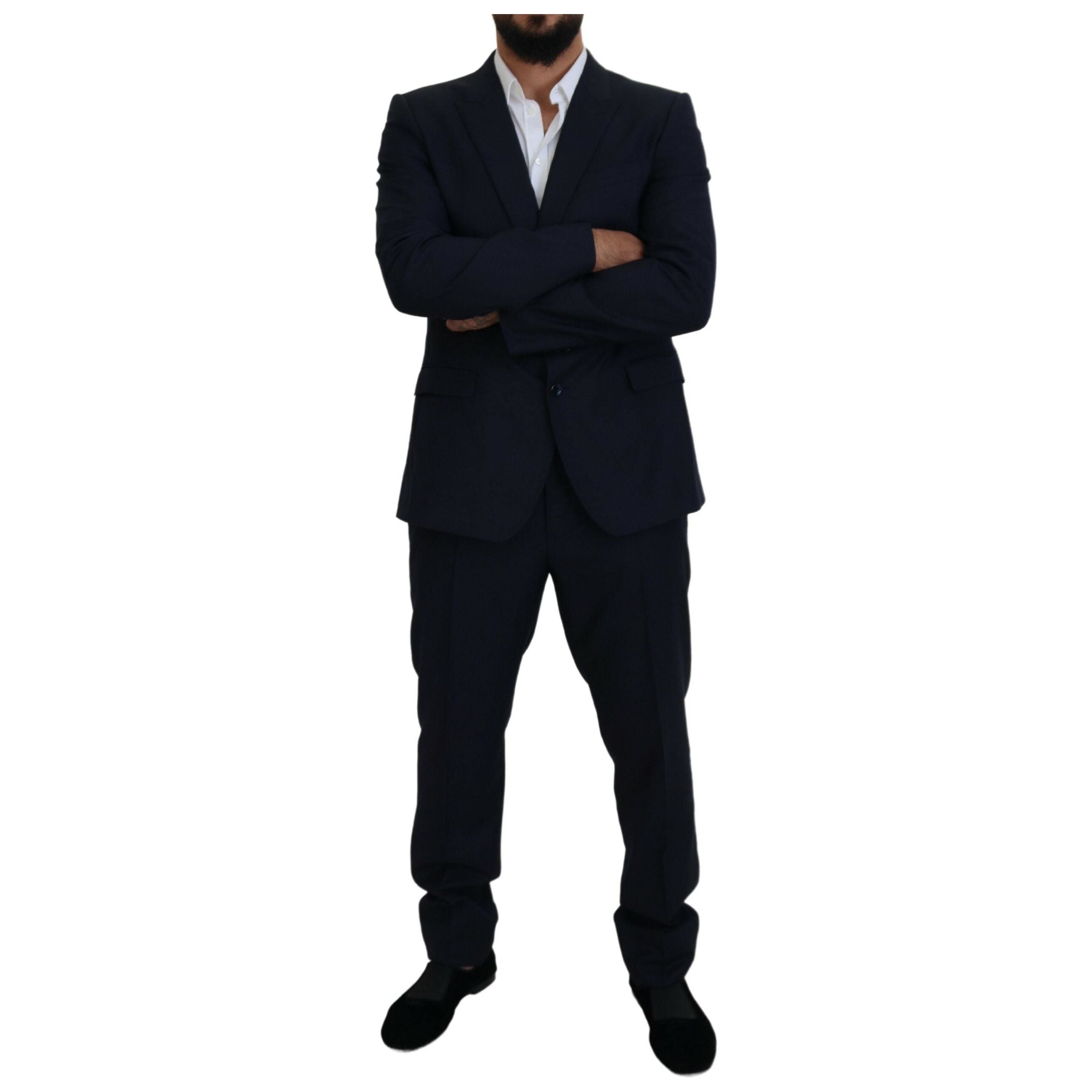 Dolce & Gabbana Blue Wool-Silk Blend Suit