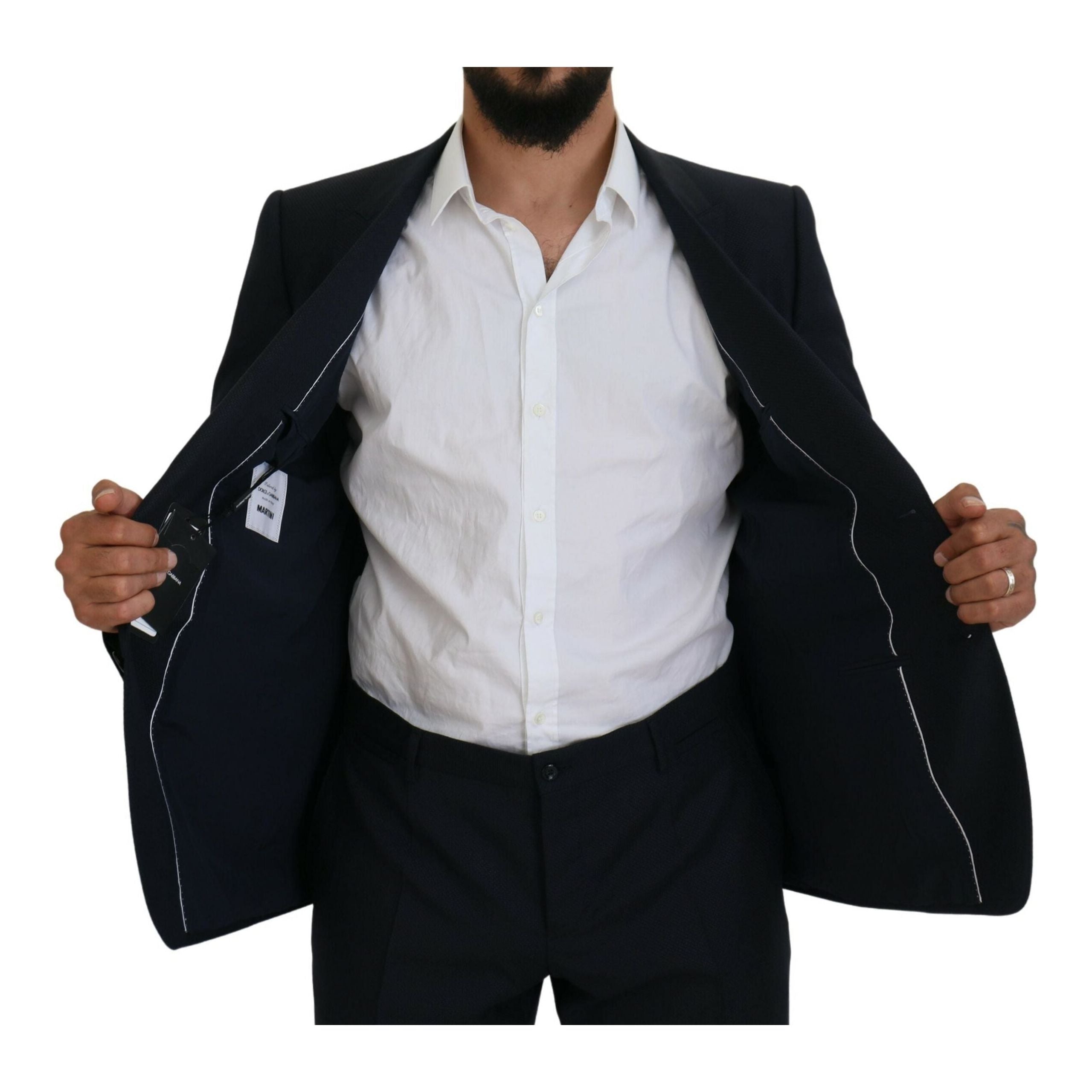 Dolce & Gabbana Blue Wool-Silk Blend Suit