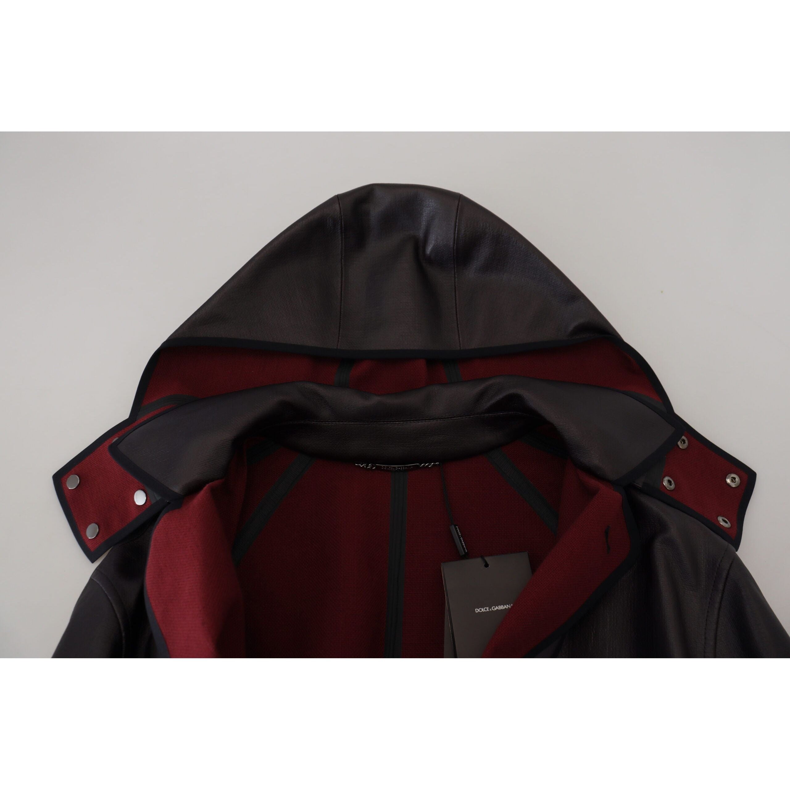 Dolce & Gabbana Black Cotton Elegant Hooded Parka Coat