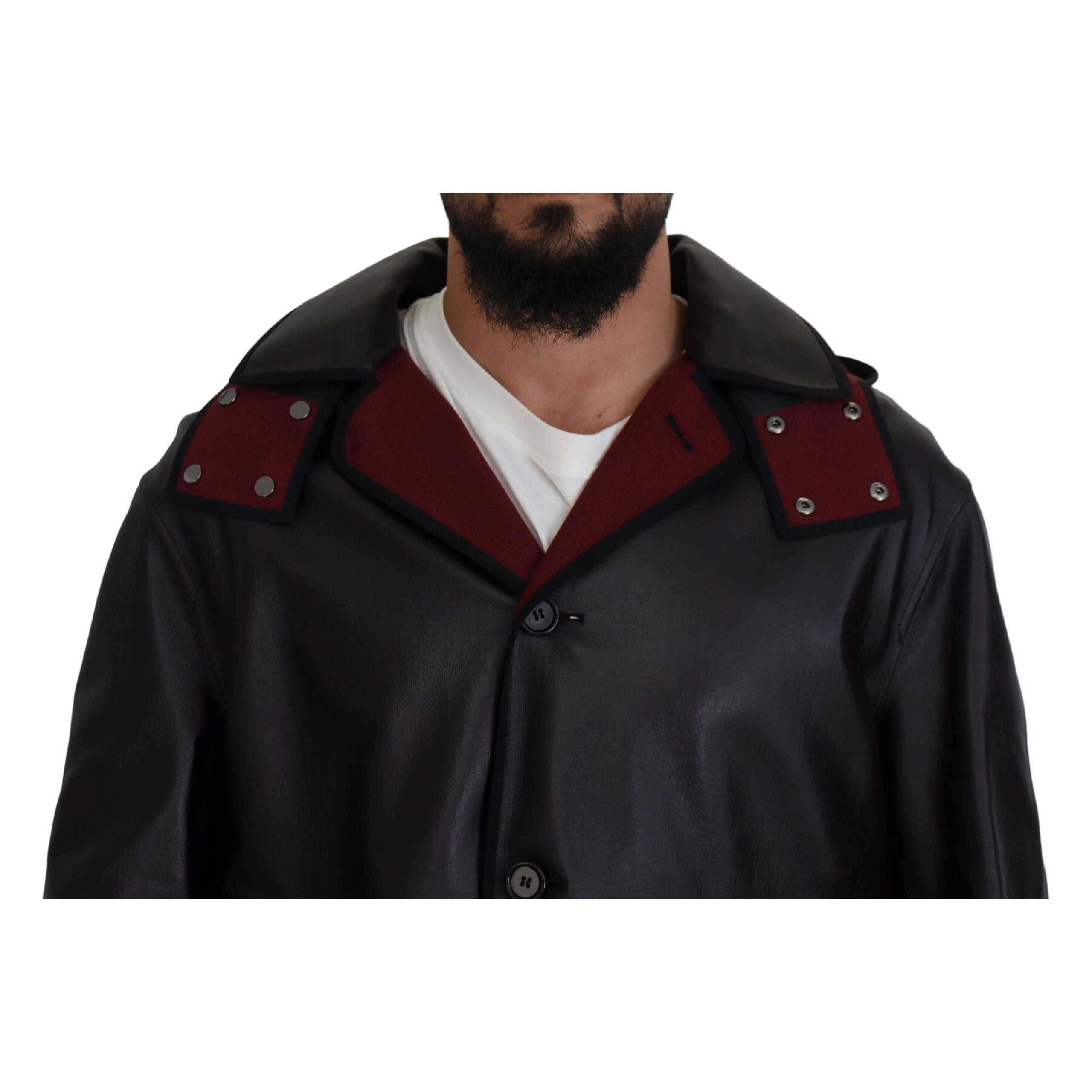 Dolce & Gabbana Black Cotton Elegant Hooded Parka Coat
