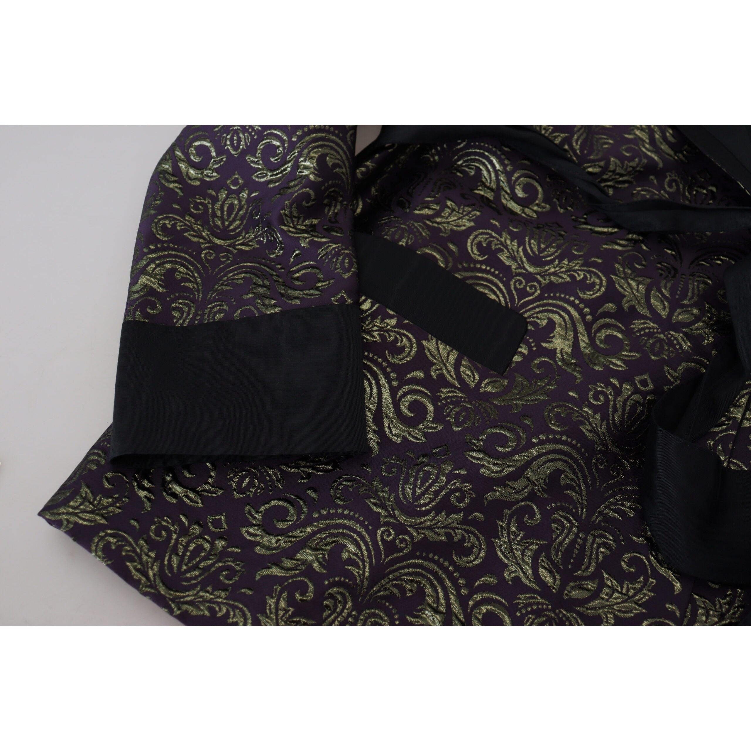 Dolce & Gabbana Gold Jacquard Robe Jacket Elegance