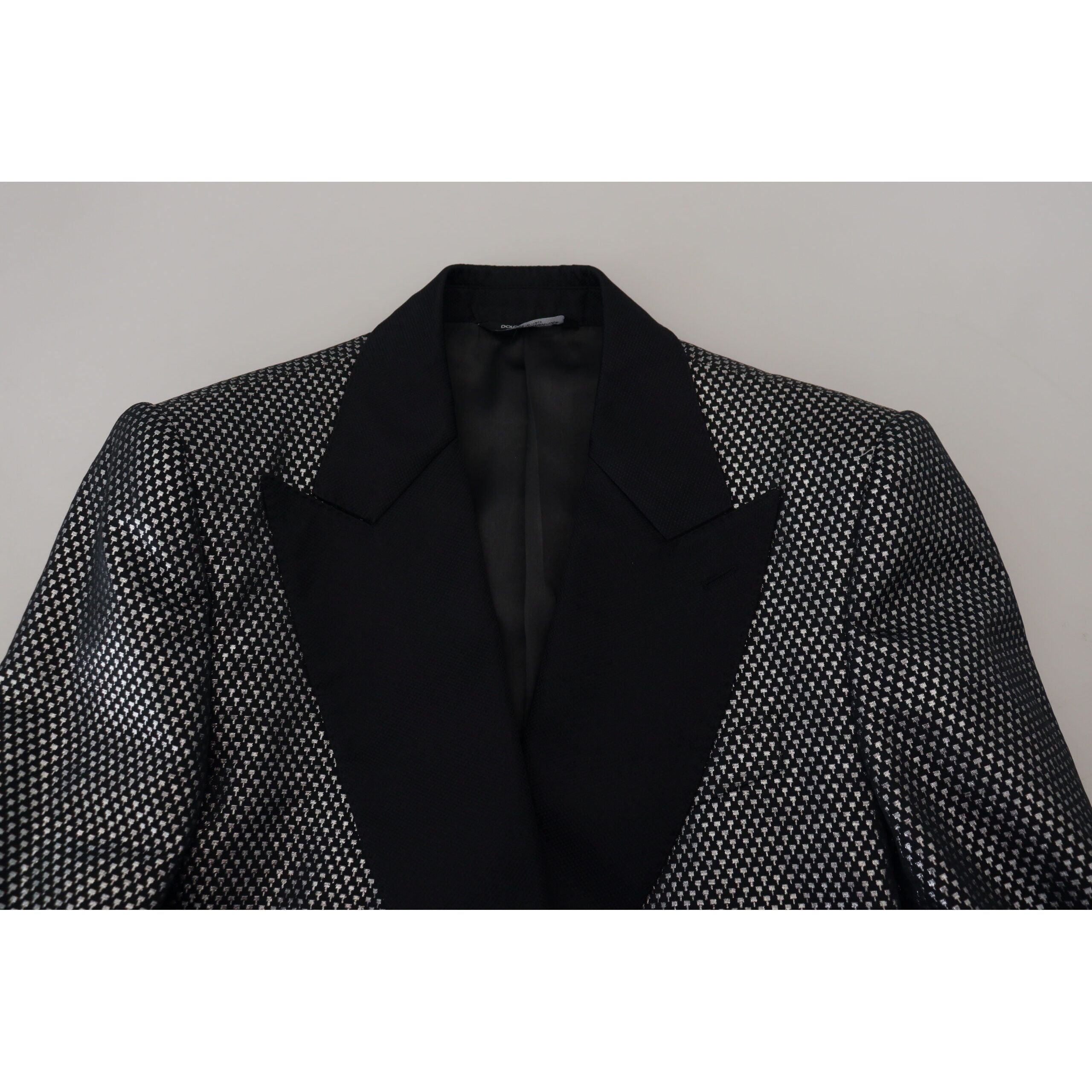 Dolce & Gabbana Black Jacquard Single Breasted Blazer