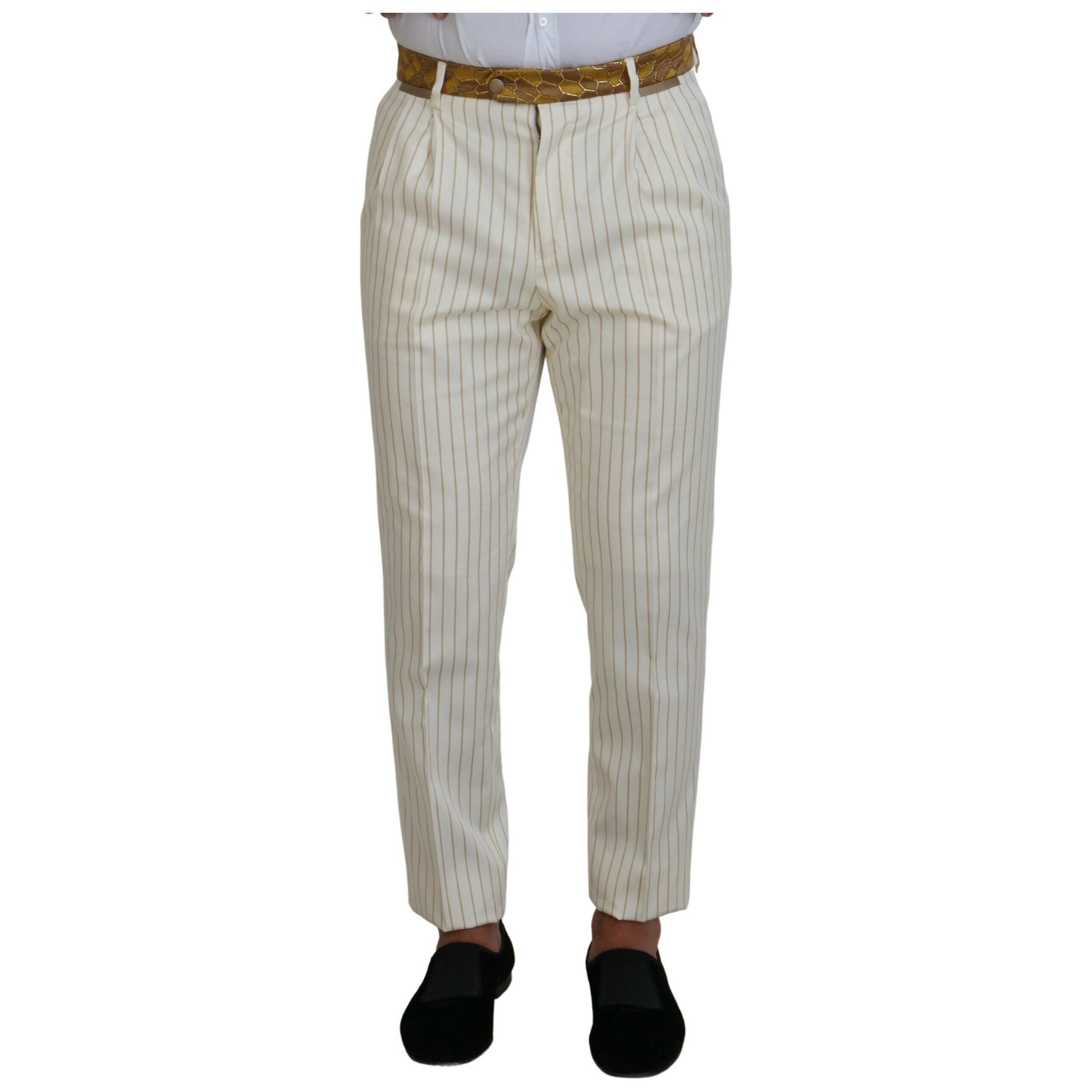 Dolce & Gabbana Off White Wool Double Breasted Suit