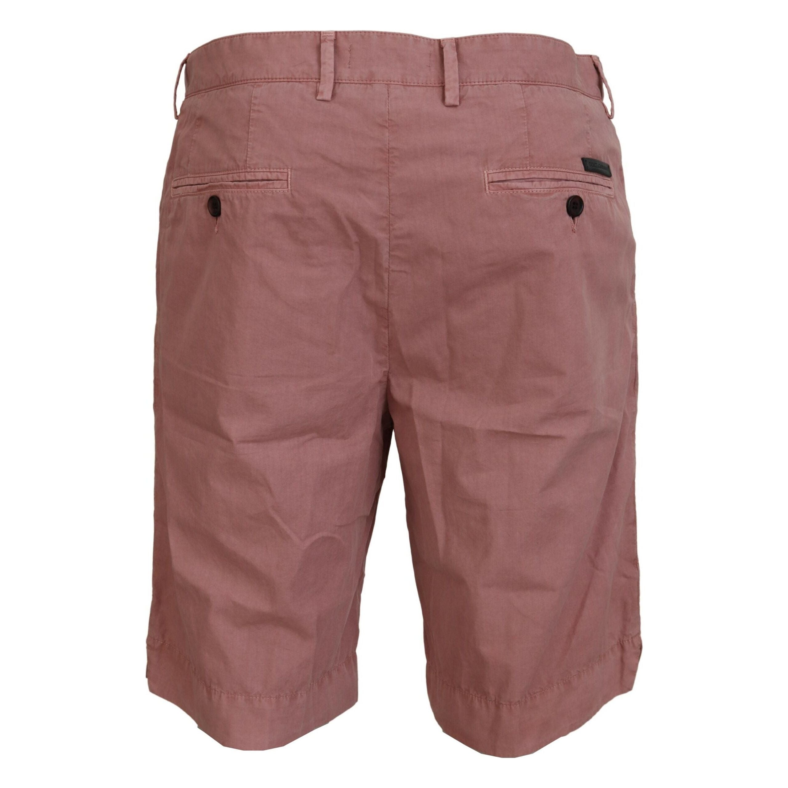 Dolce & Gabbana Pink Cotton Chino Shorts for Summer