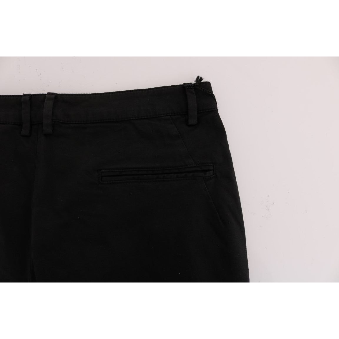 Costume National Black Cotton Stretch Slim Fit Pants