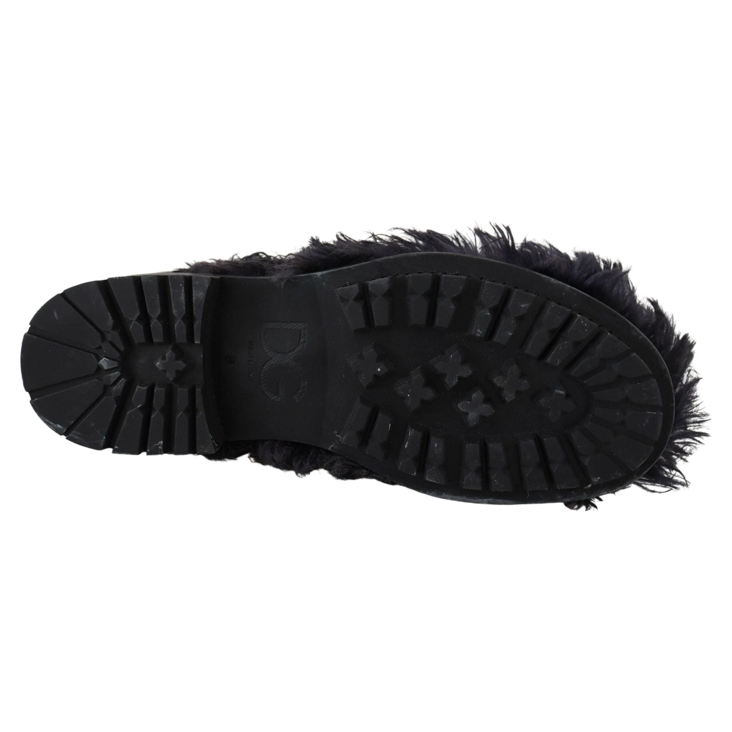 Dolce & Gabbana Black Leather Shearling Ankle Boots