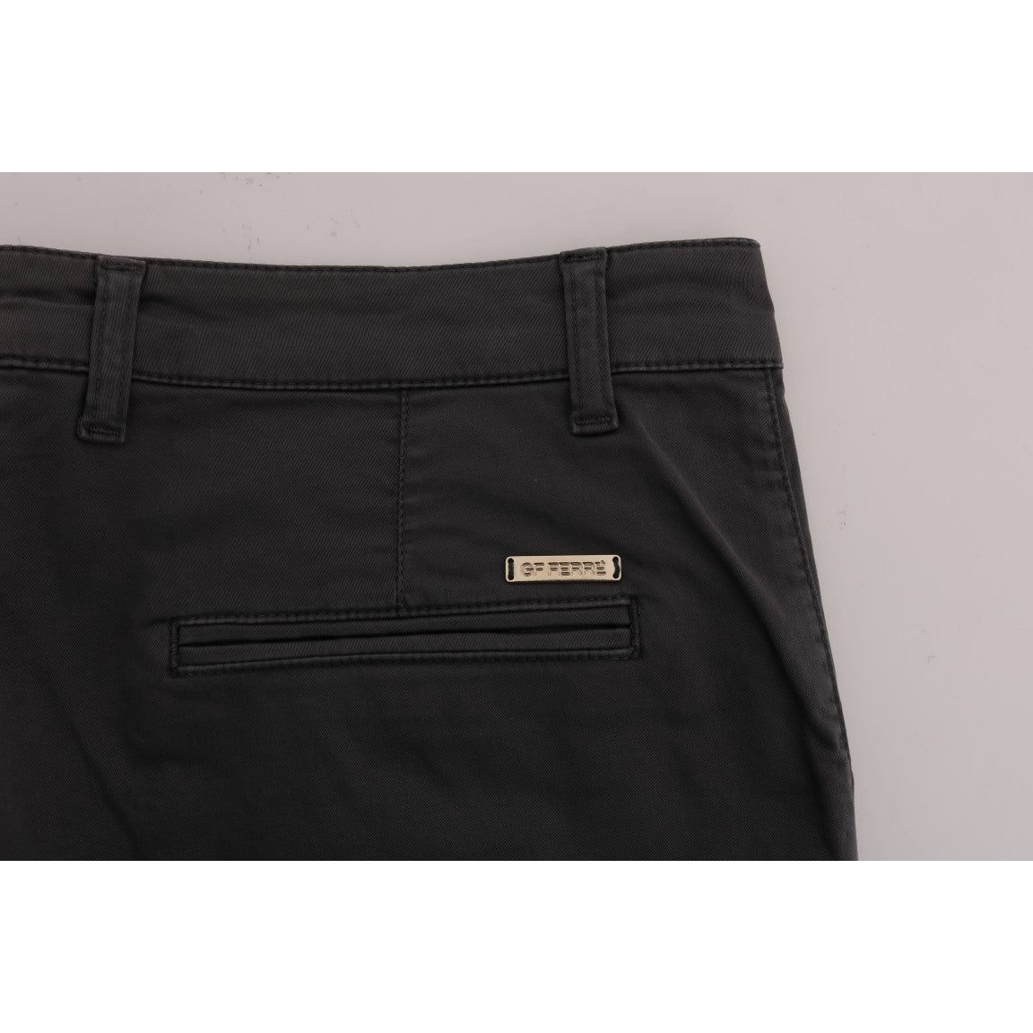 GF Ferre Gray Cotton Trousers Elegant Slim-Fit Style