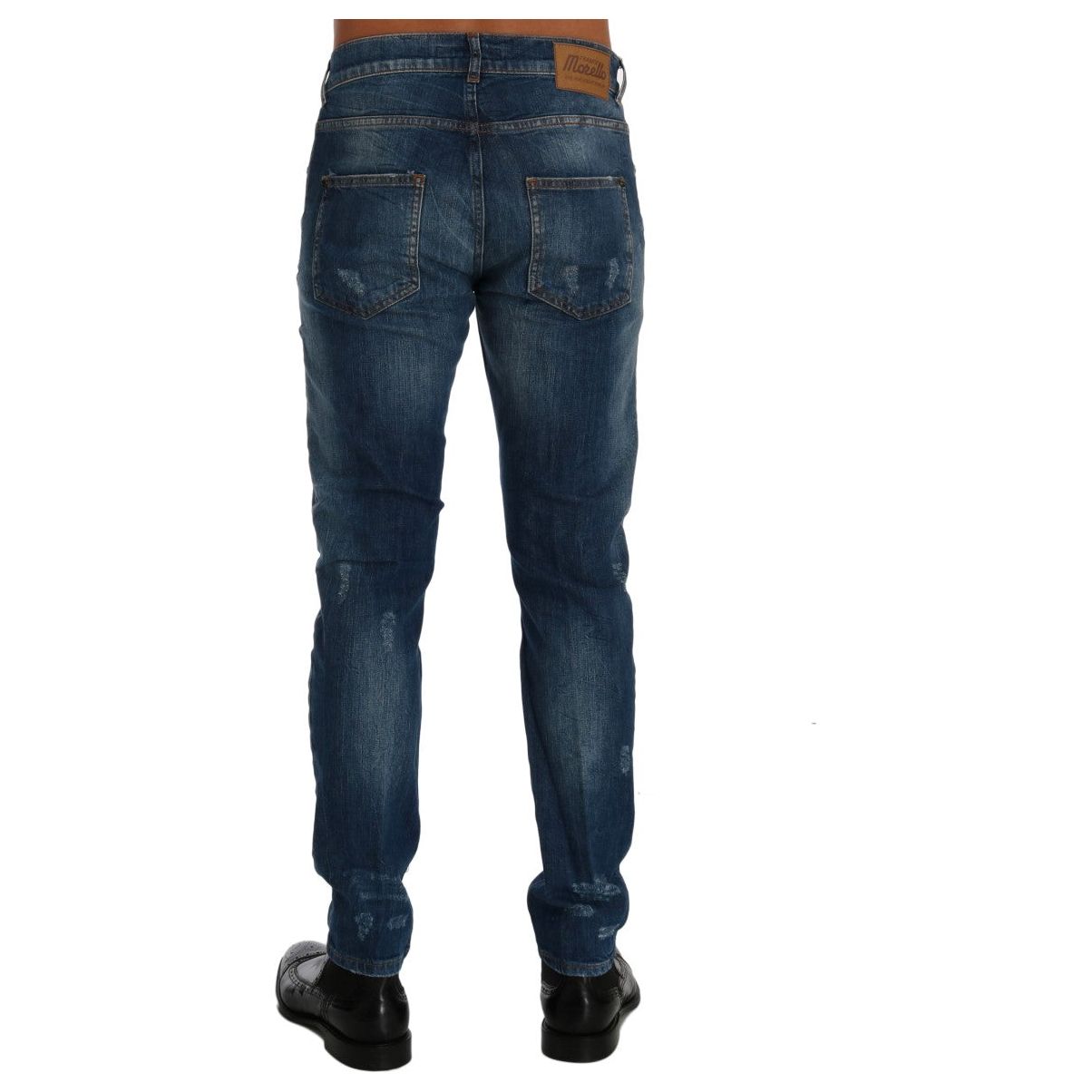 Frankie Morello Blue Denim Cotton Slim Fit Jeans