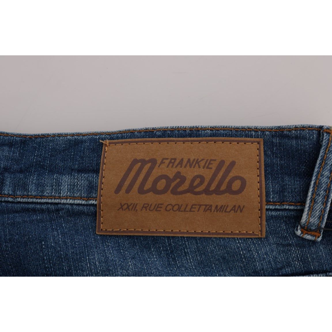 Frankie Morello Blue Denim Cotton Slim Fit Jeans