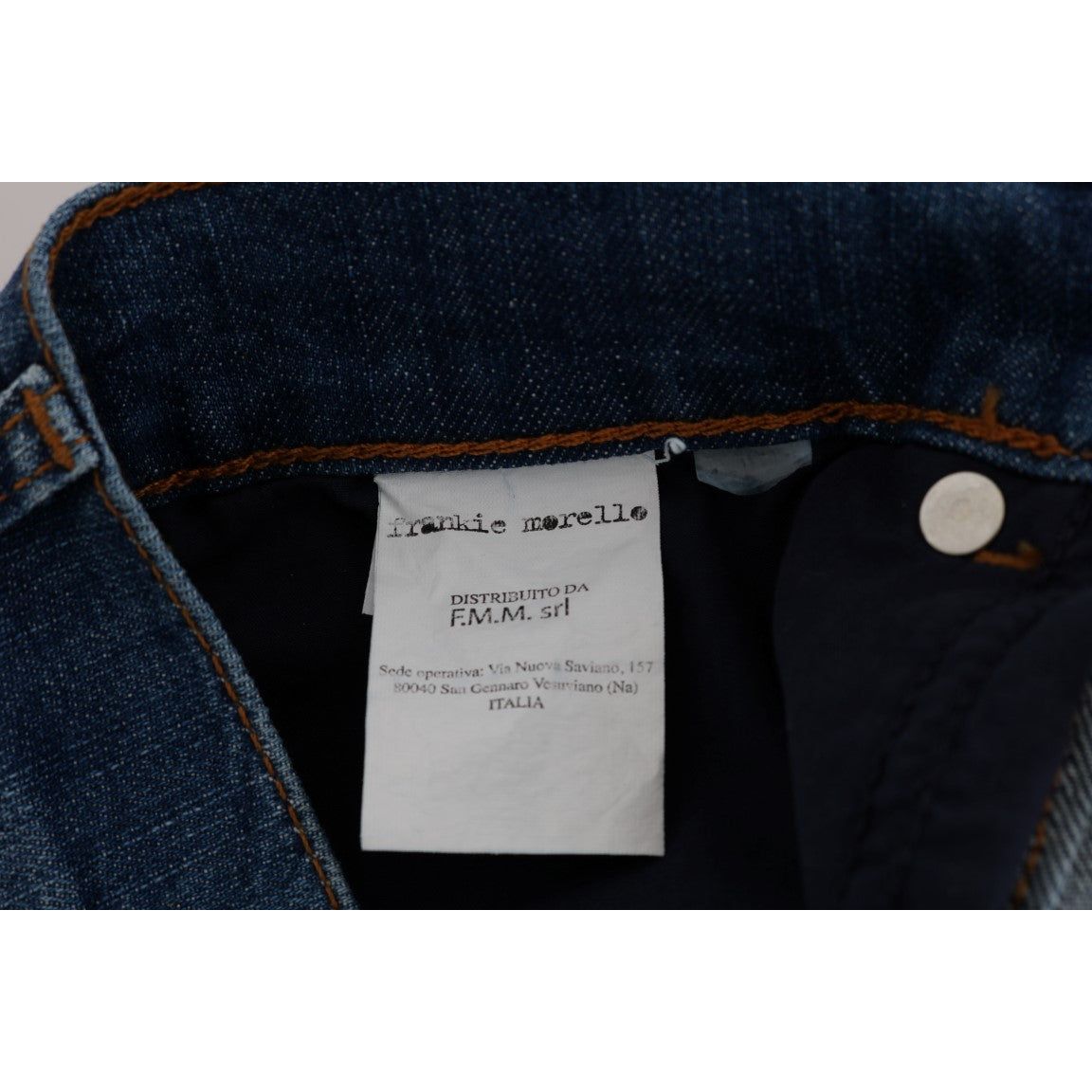 Frankie Morello Blue Denim Cotton Slim Fit Jeans