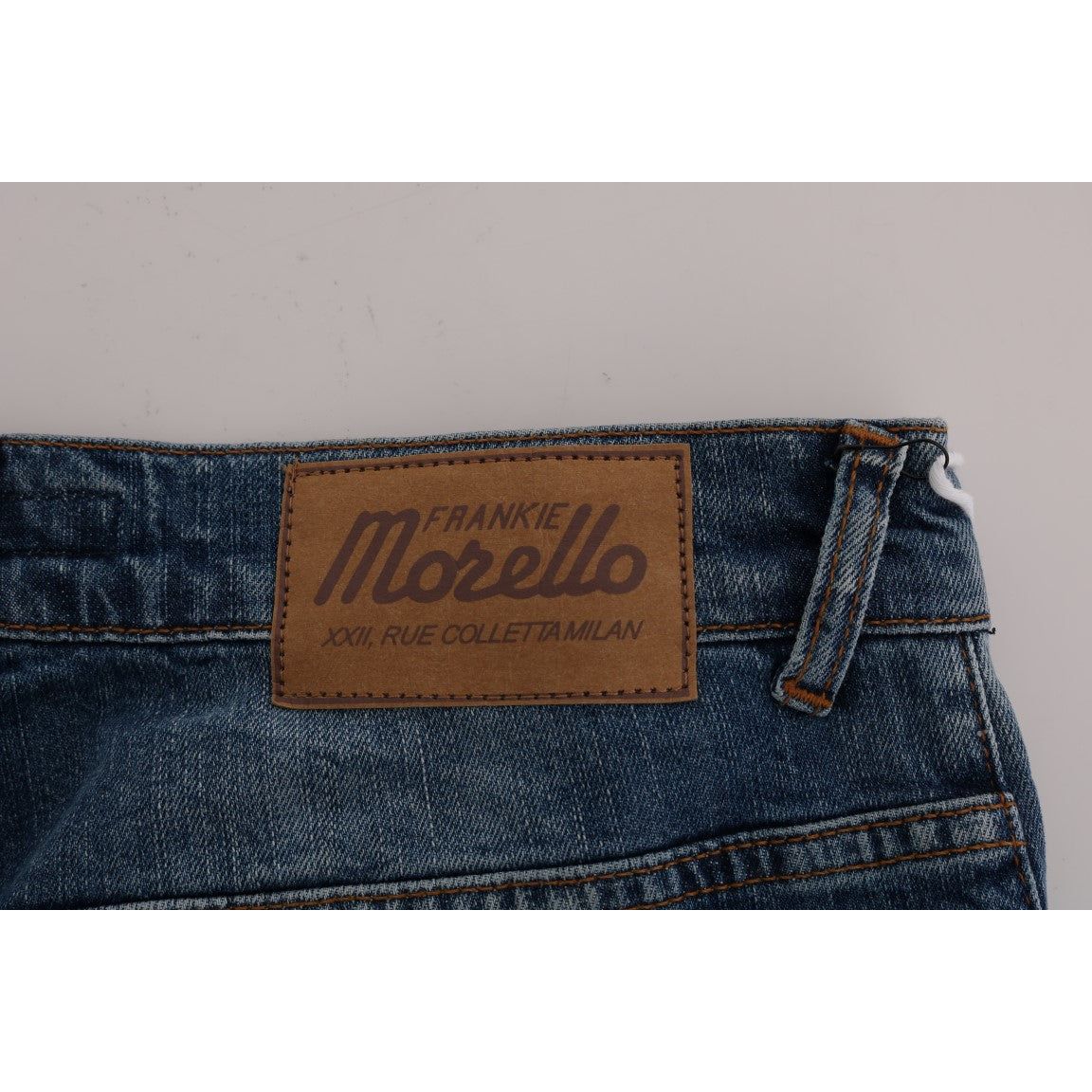 Frankie Morello Blue Cotton Denim Slim Fit Jeans