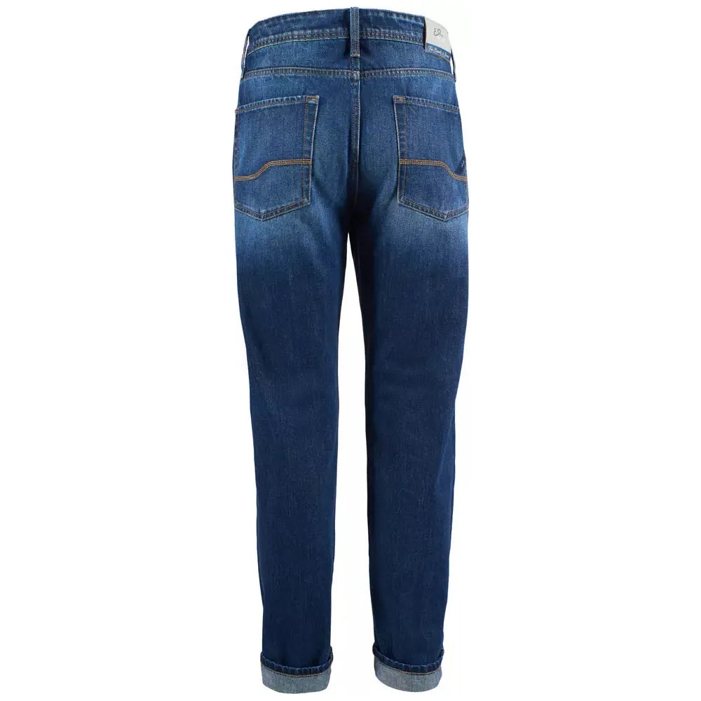 Yes Zee Blue Cotton Jean - Contemporary Sophistication