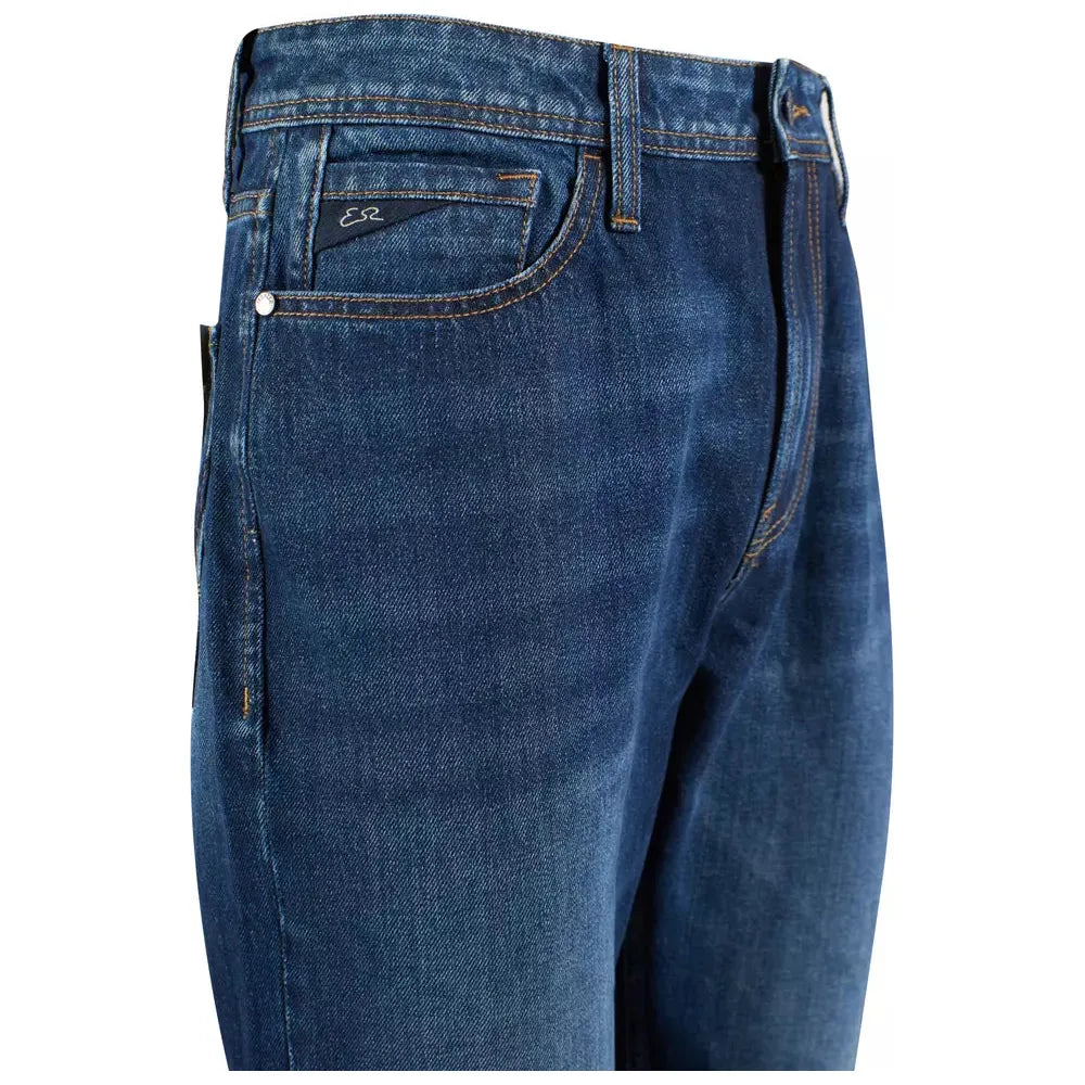 Yes Zee Blue Cotton Jean - Contemporary Sophistication