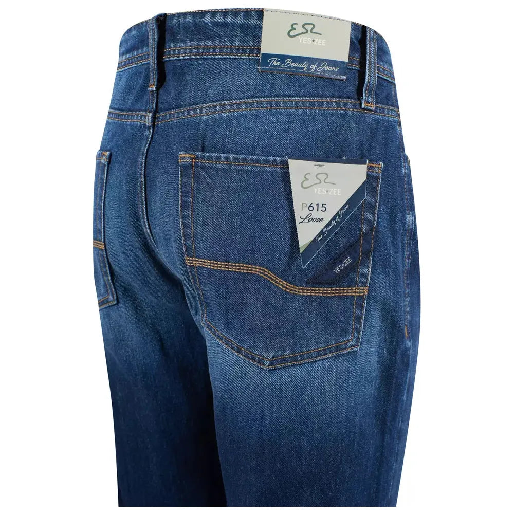 Yes Zee Blue Cotton Jean - Contemporary Sophistication