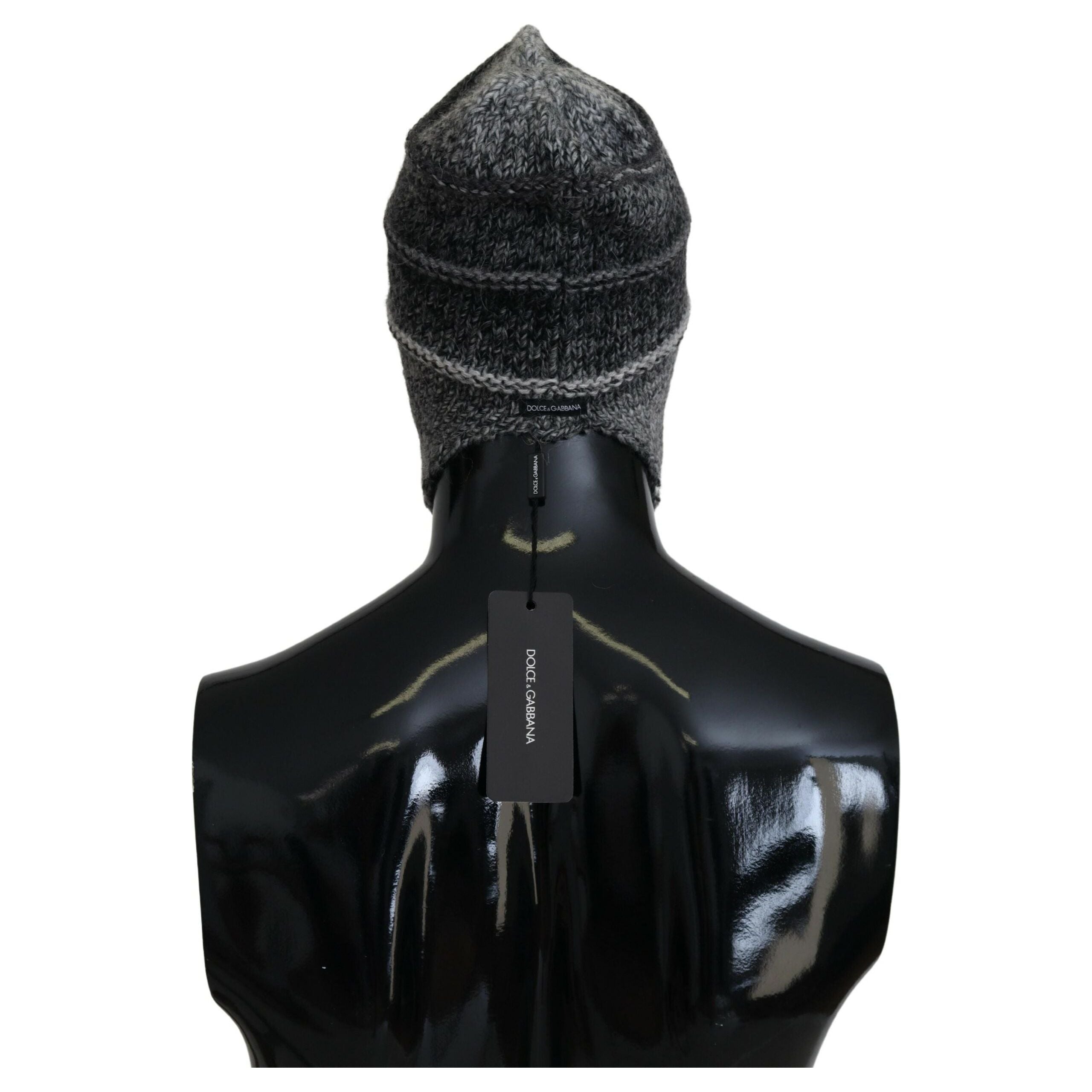 Dolce & Gabbana Gray Cashmere Beanie Hat Luxury