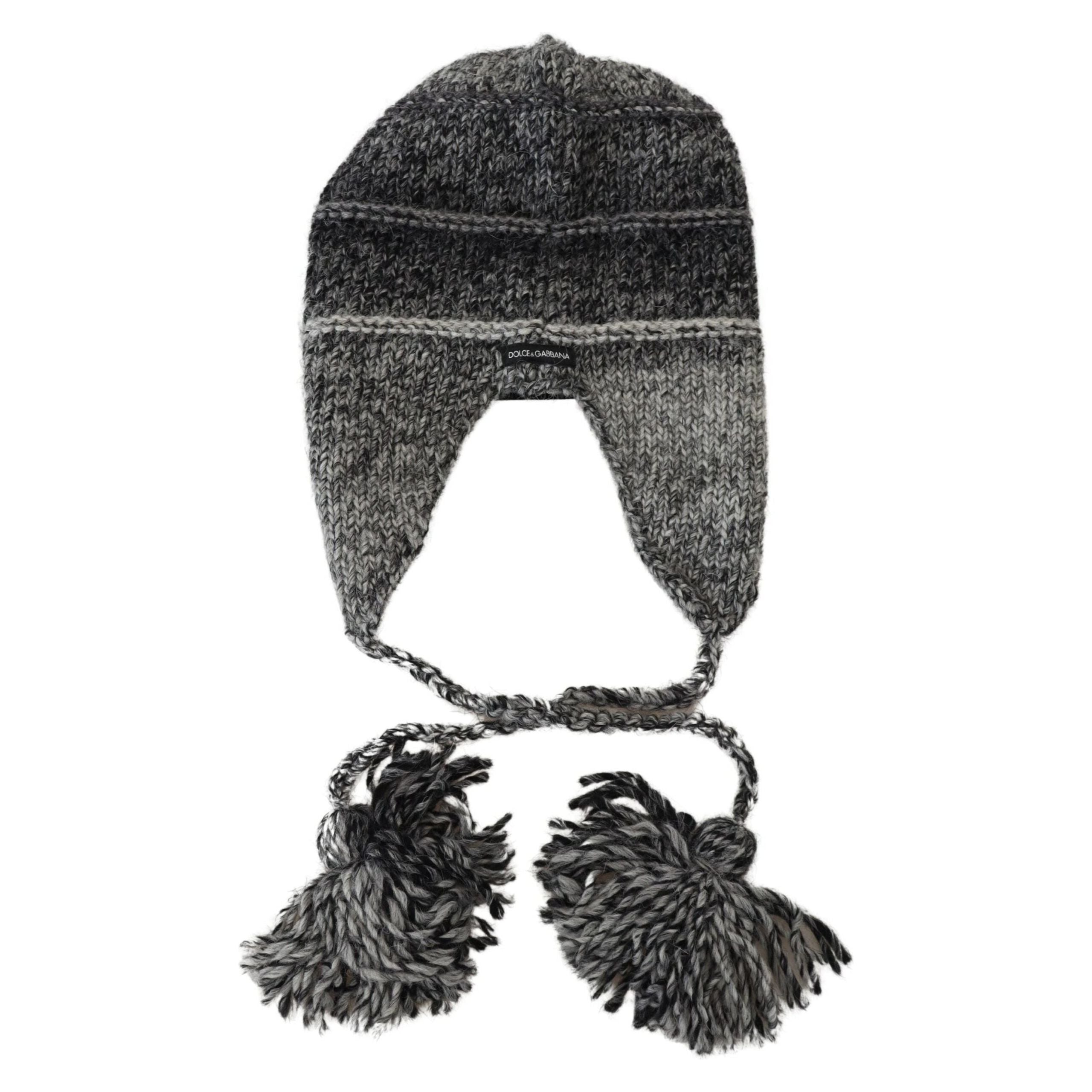 Dolce & Gabbana Gray Cashmere Beanie Hat Luxury