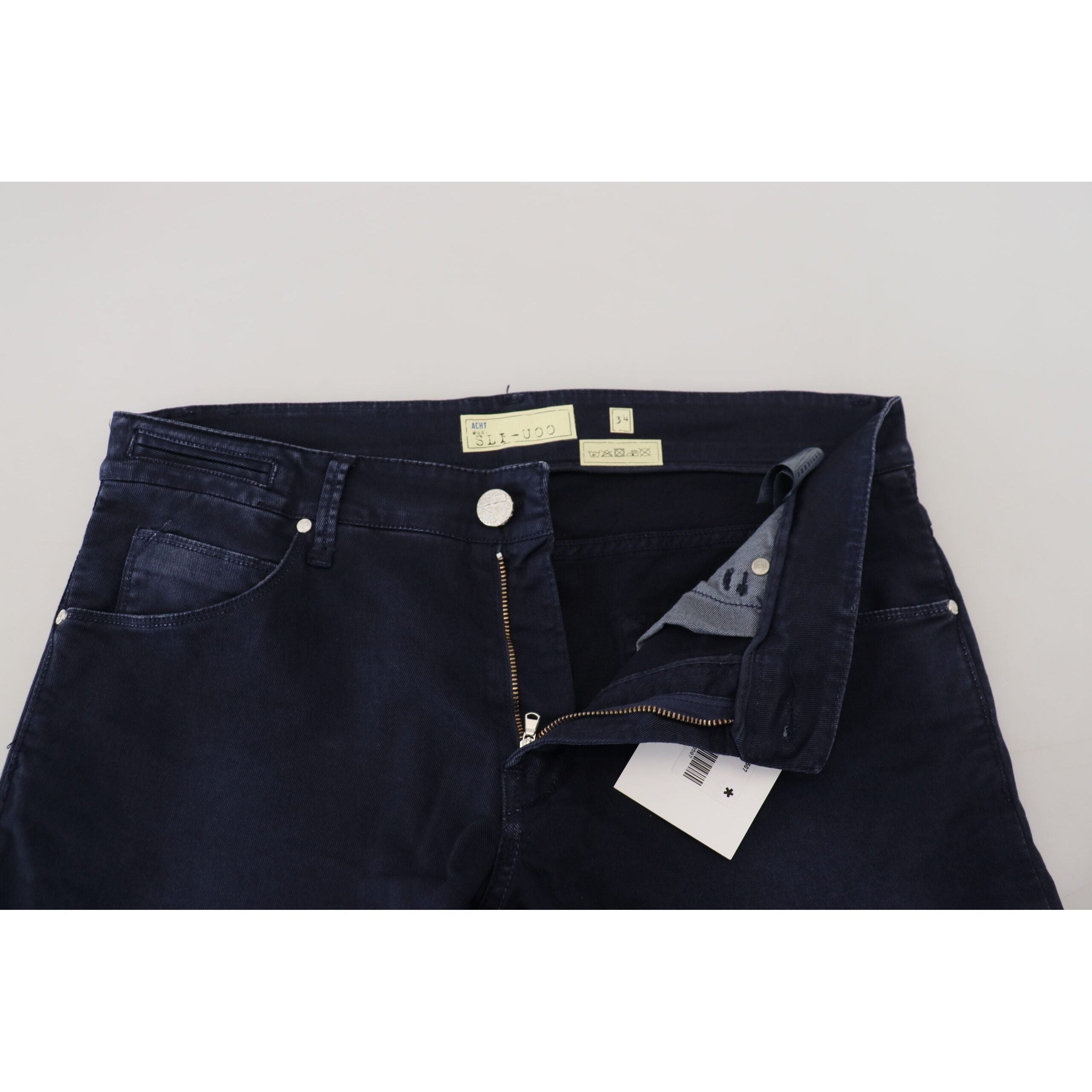 Acht Dark Blue Denim Tapered Jeans for Timeless Elegance