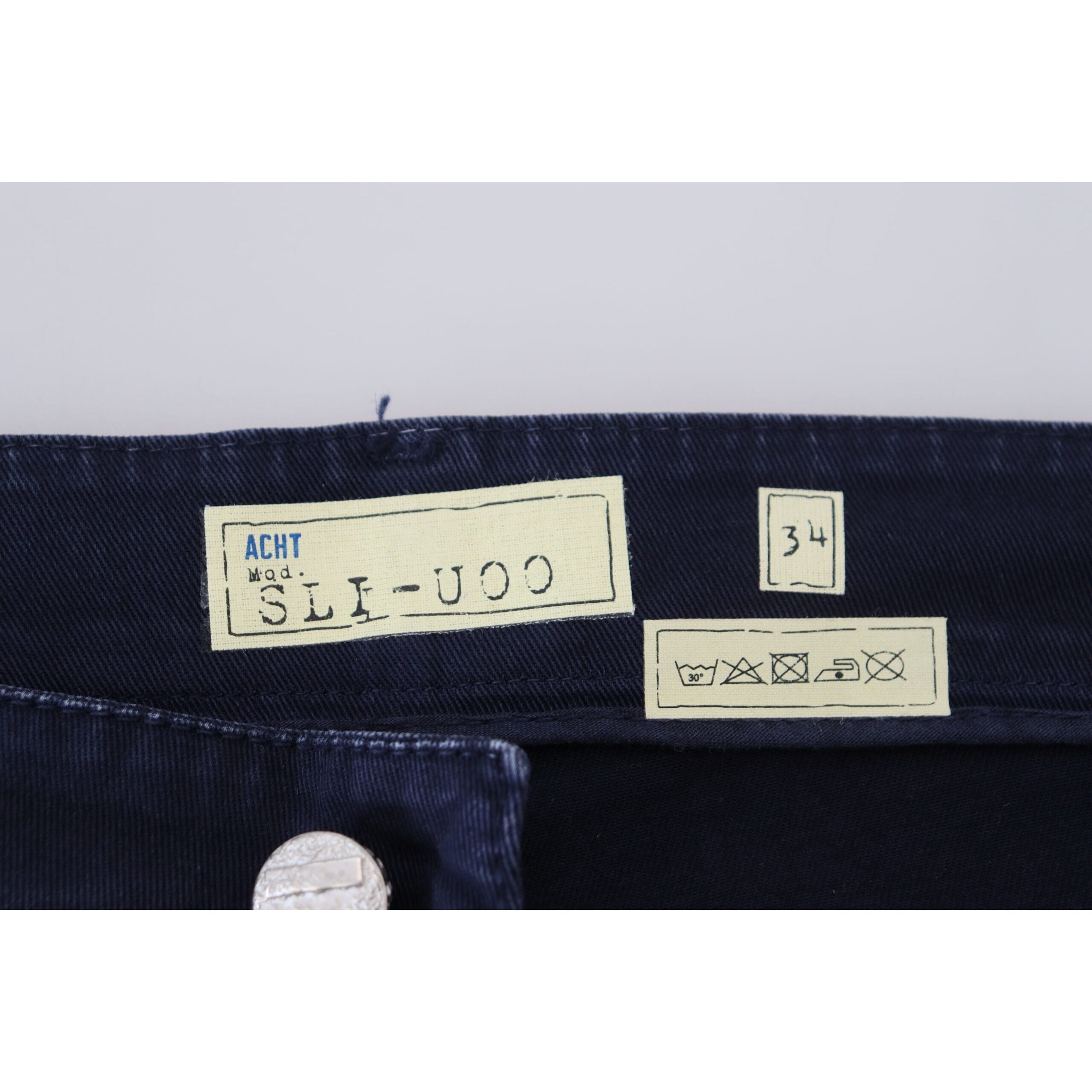 Acht Dark Blue Denim Tapered Jeans for Timeless Elegance