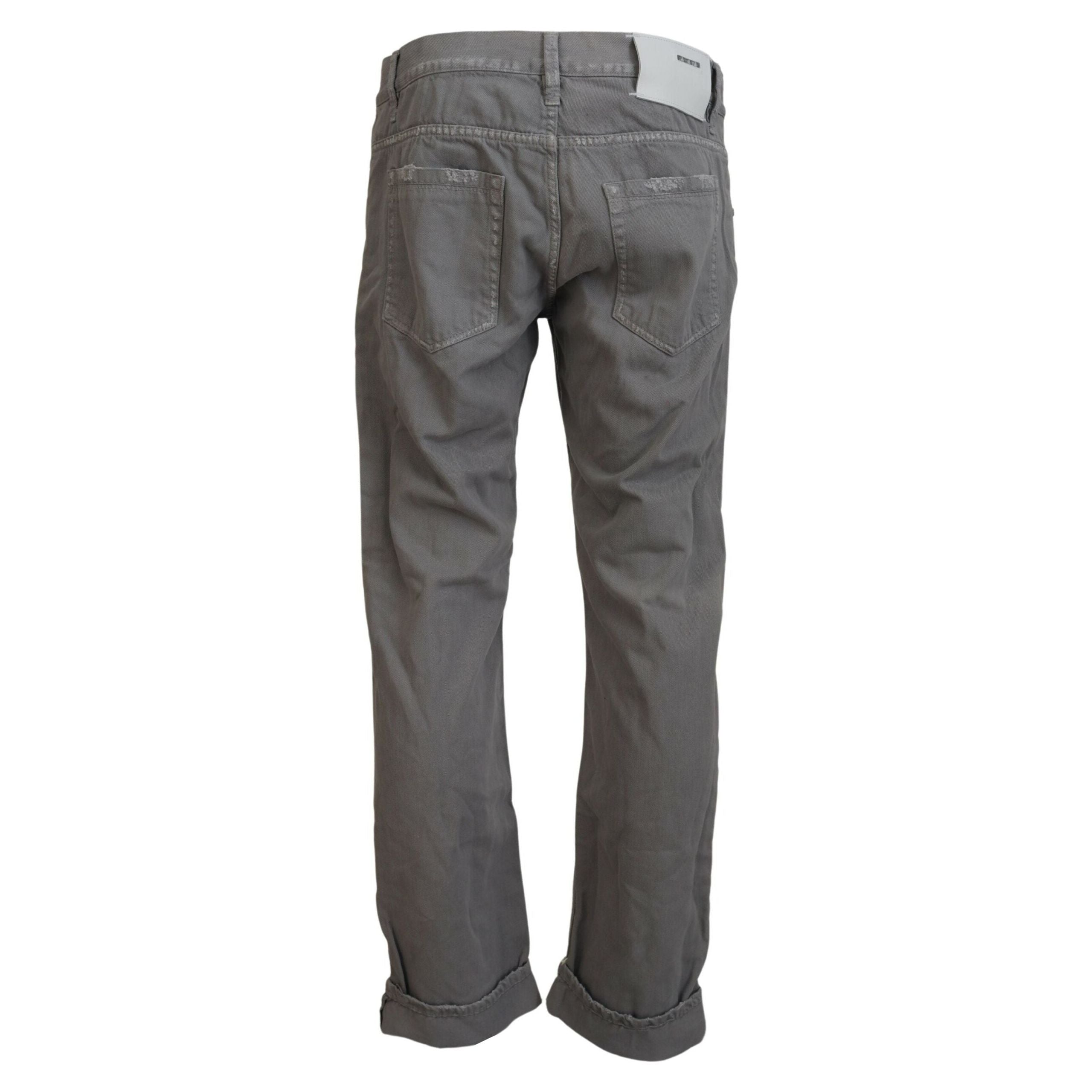 Acht Gray Cotton Denim Jeans for Elevated Style