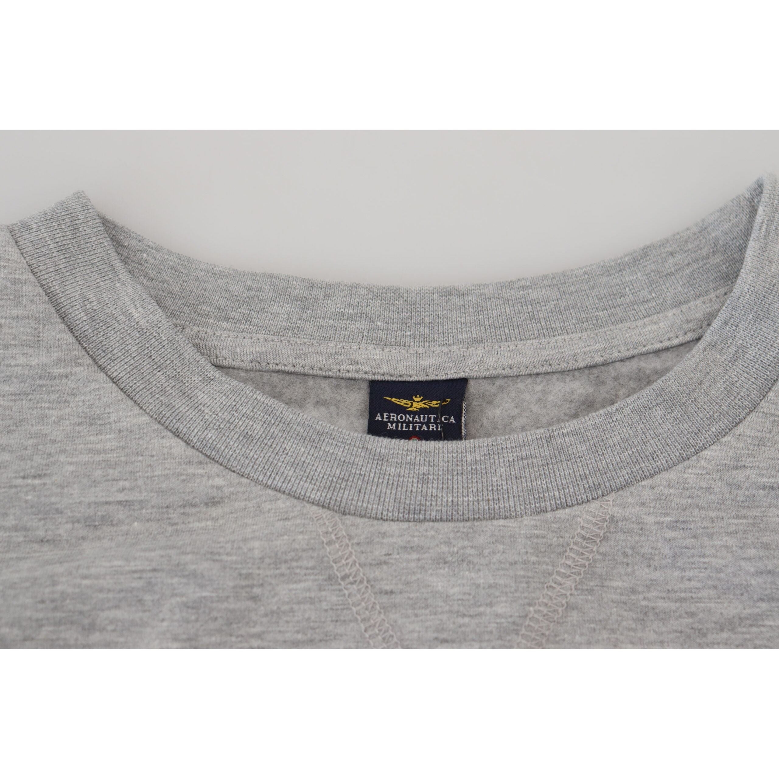 Aeronautica Militare Elegant Gray Cashmere Pullover Sweater