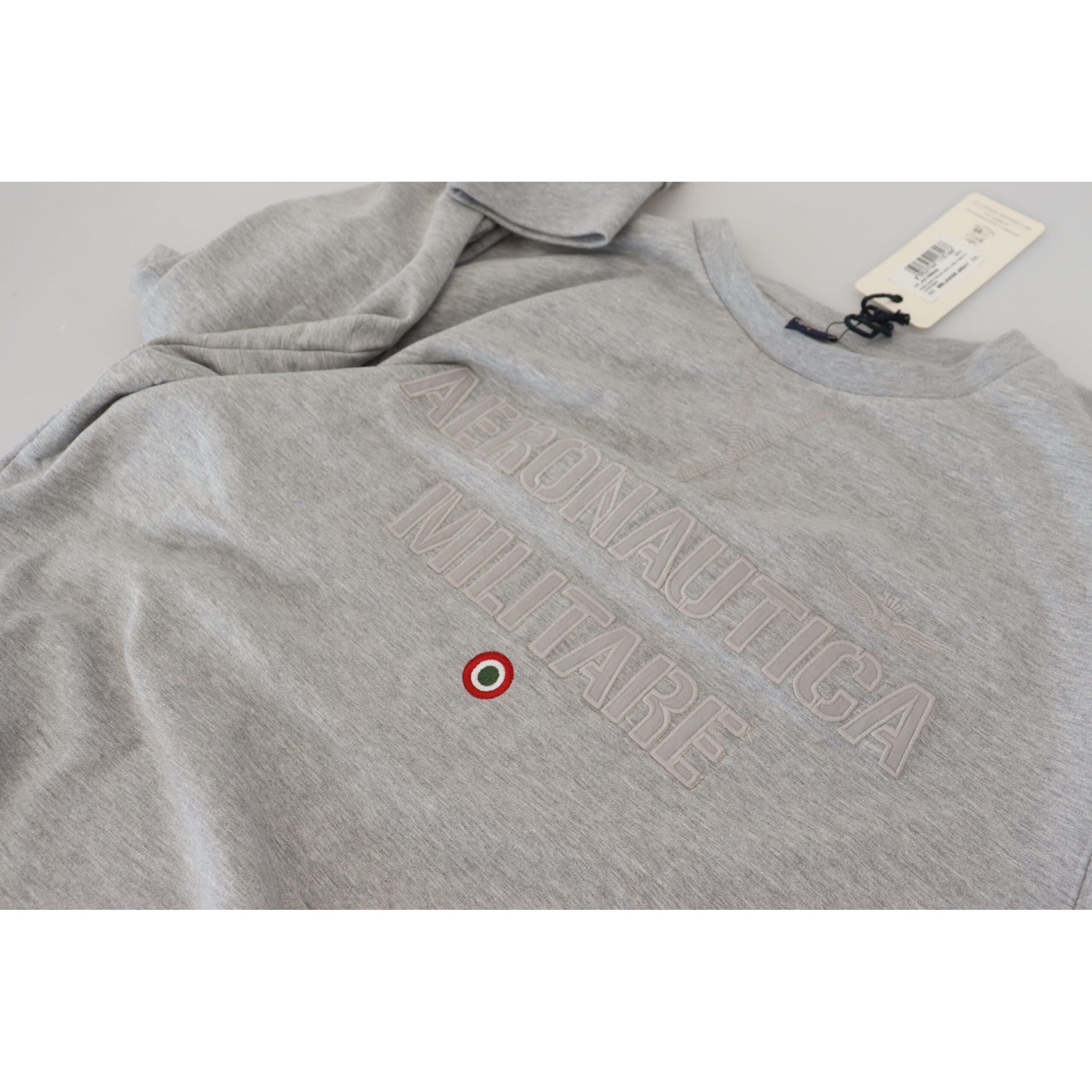 Aeronautica Militare Elegant Gray Cashmere Pullover Sweater